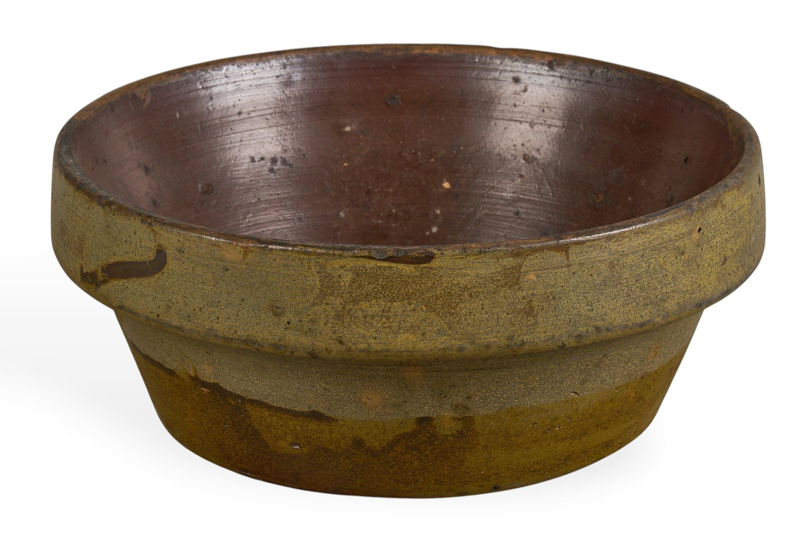 Meyer Pottery, Early Texas Stoneware Bowl: Meyer Pottery (Atascosa, Texas), early Texas stoneware bowl height 4.25 in. x width 10.5 in. 