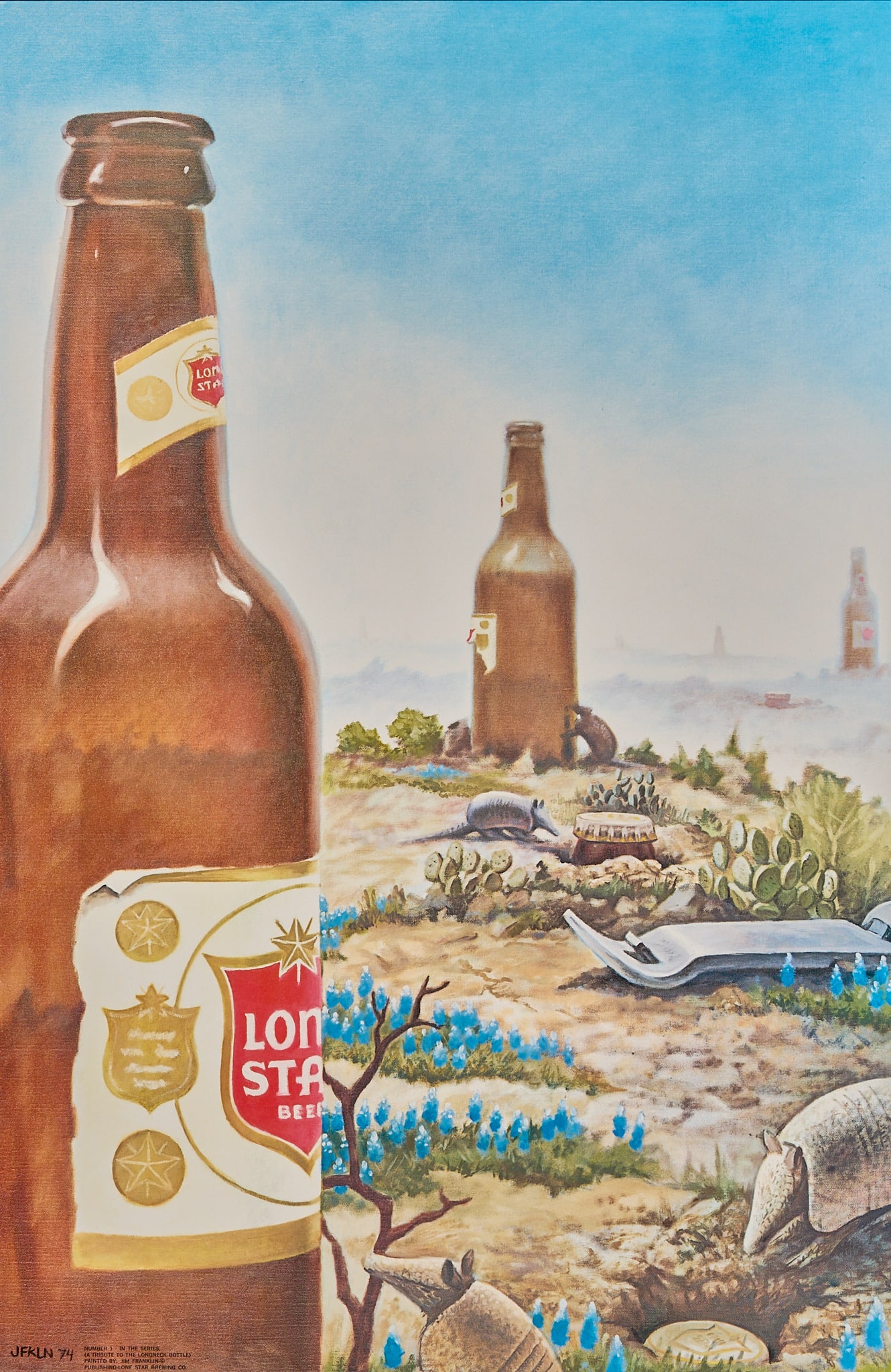 Lone Star Beer Long Live Long Necks Poster, 1974 (1 of 4)