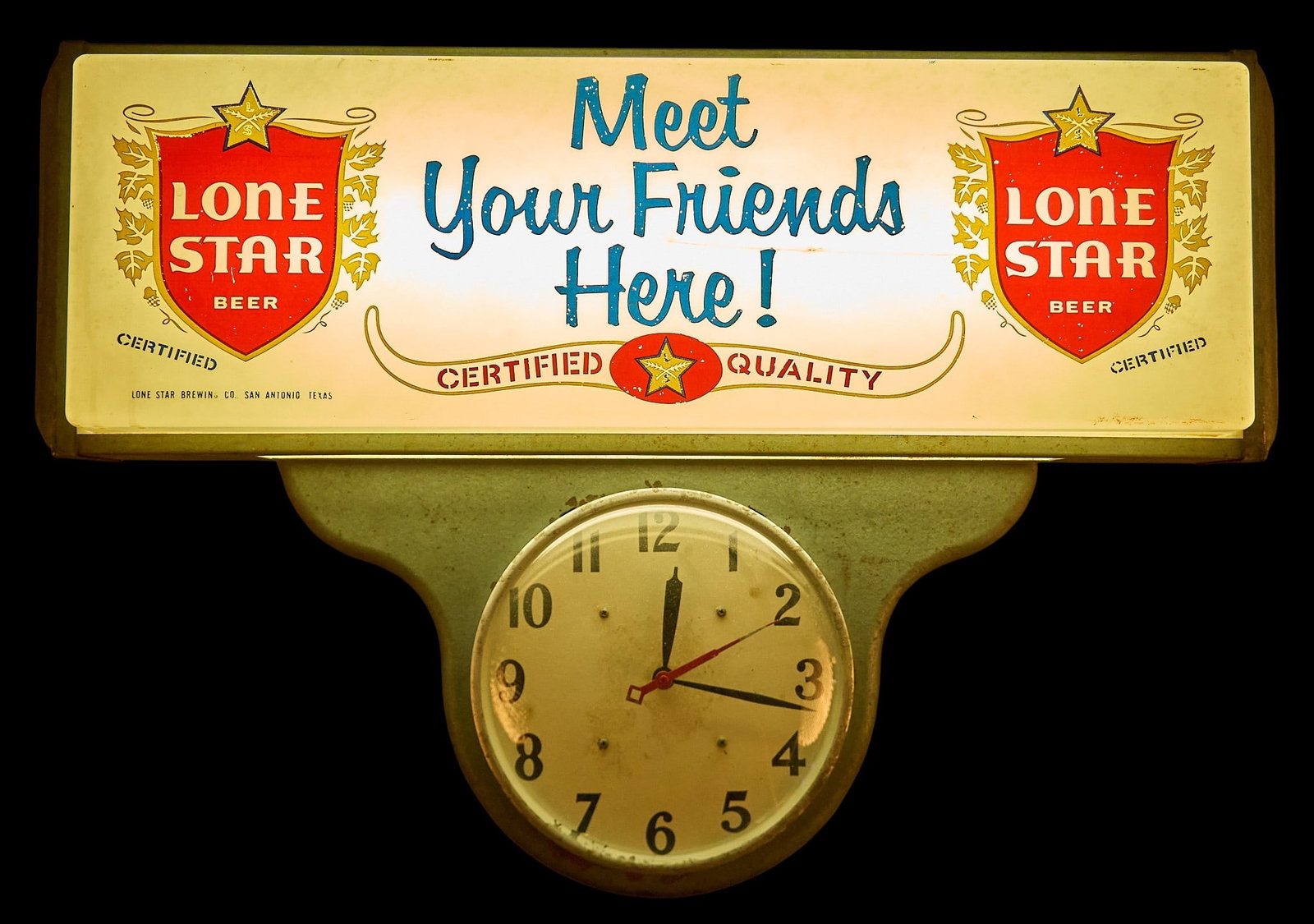 Vintage Lone Star Beer Lighted Clock Sign (1 of 5)