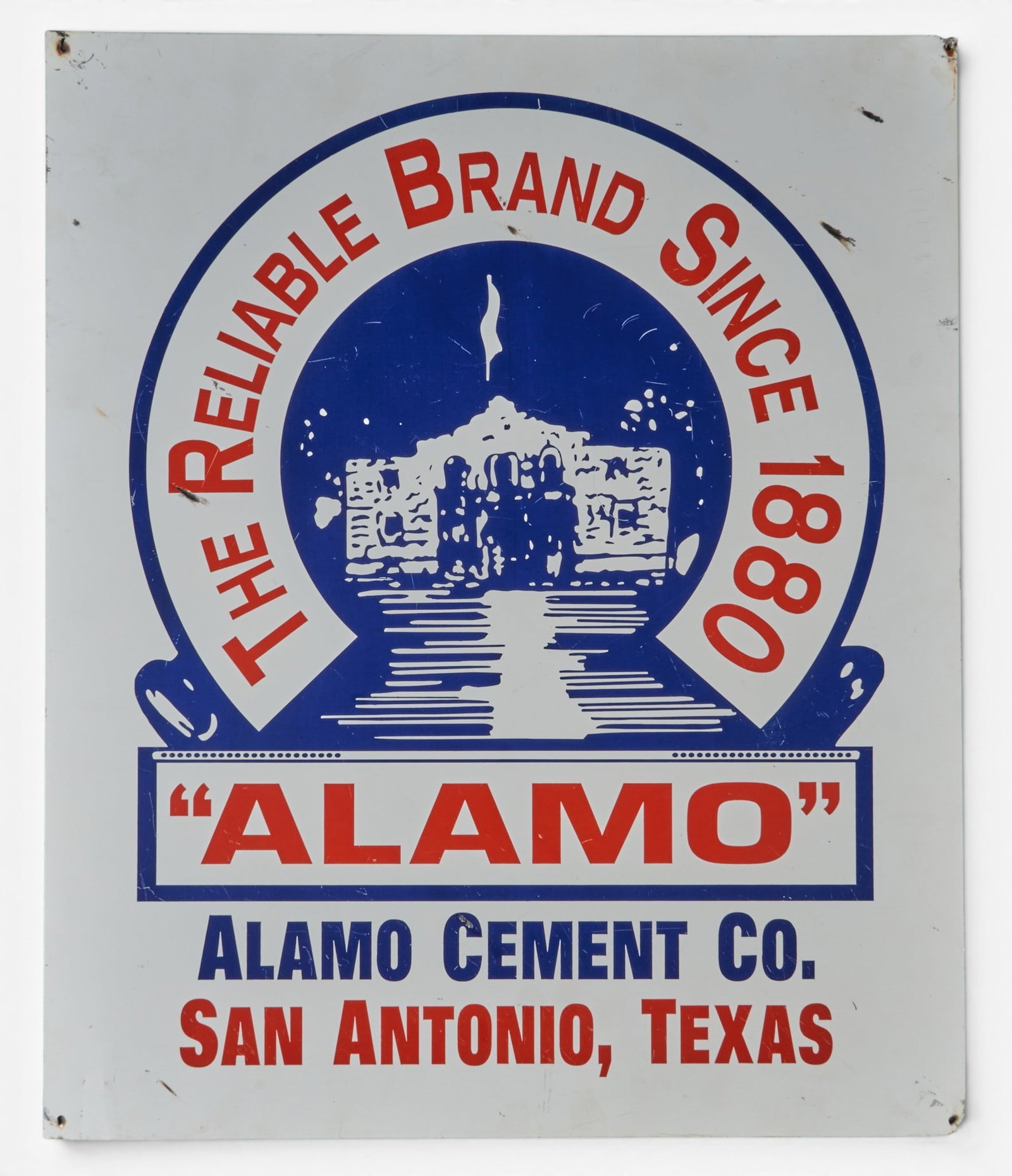 Alamo Cement Co. San Antonio, Texas Enamel Sign (1 of 3)