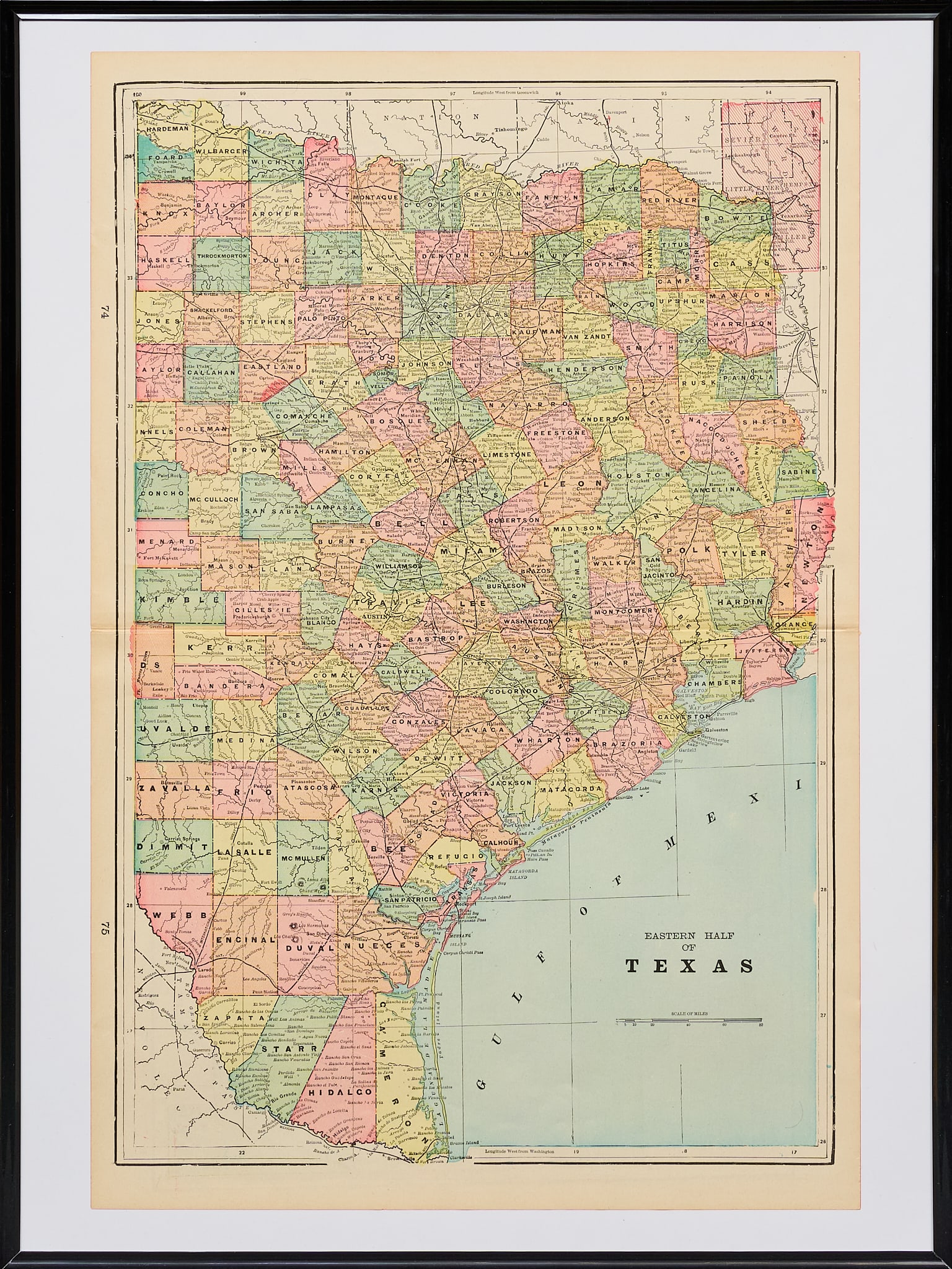 Crams, Map of Eastern Texas - 2