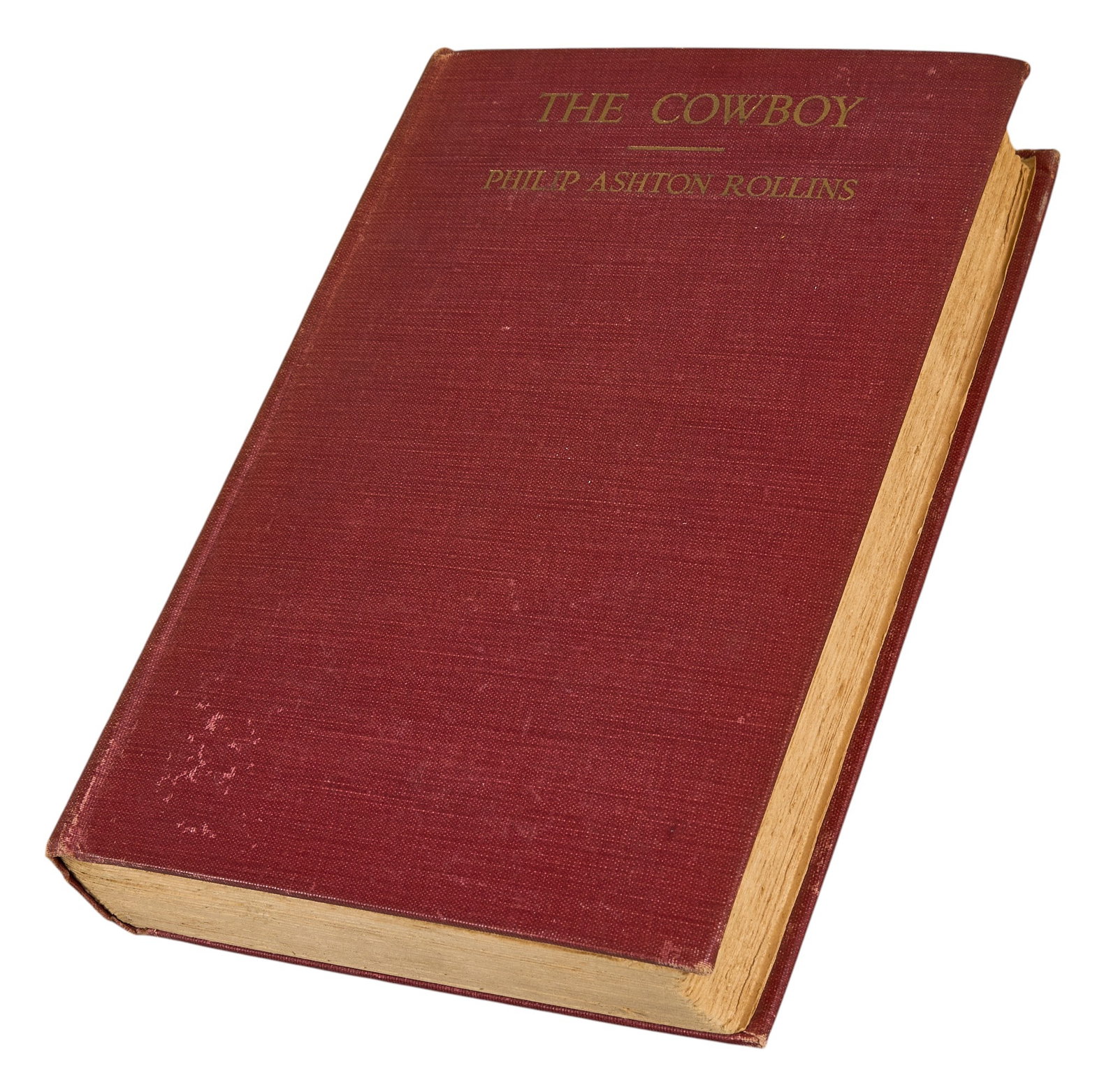 Philip Rollins, "The Cowboy", 1st ed., 1922: First edition copy of 1922 "The Cowboy" by Philip Ashton Rollins, published by Charles Scribner's Sons (New York), hardcover bound in red cloth, octavo size: 8.5 x 6 x 1.5