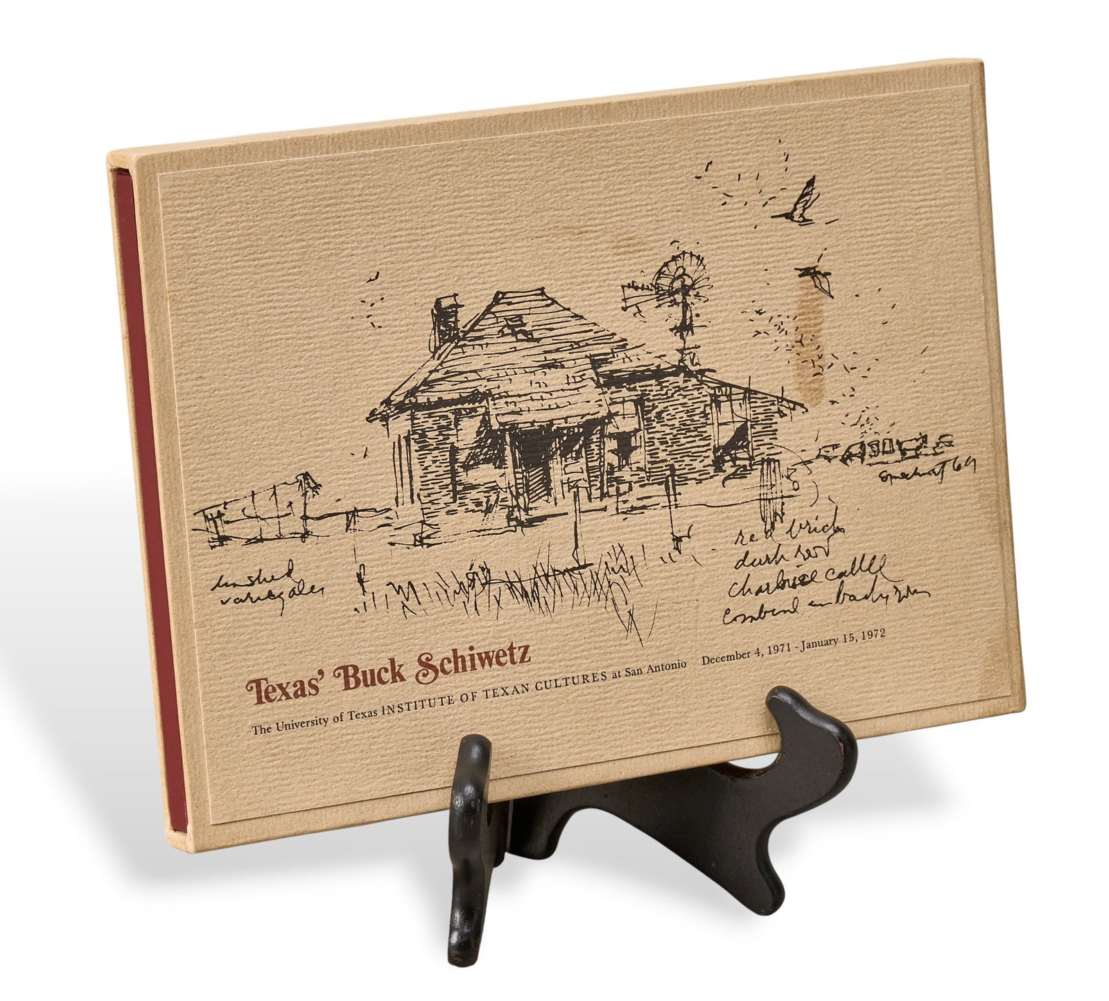 Signed Texas Buck Schiwetz: Signed copy of 1971 Texas' Buck Schiwetz by Edward Muegge "Buck" Schiwetz (1898–1984), published by The University of Texas Institute of Texan Cultures (San Antonio, Texas), 45 pag
