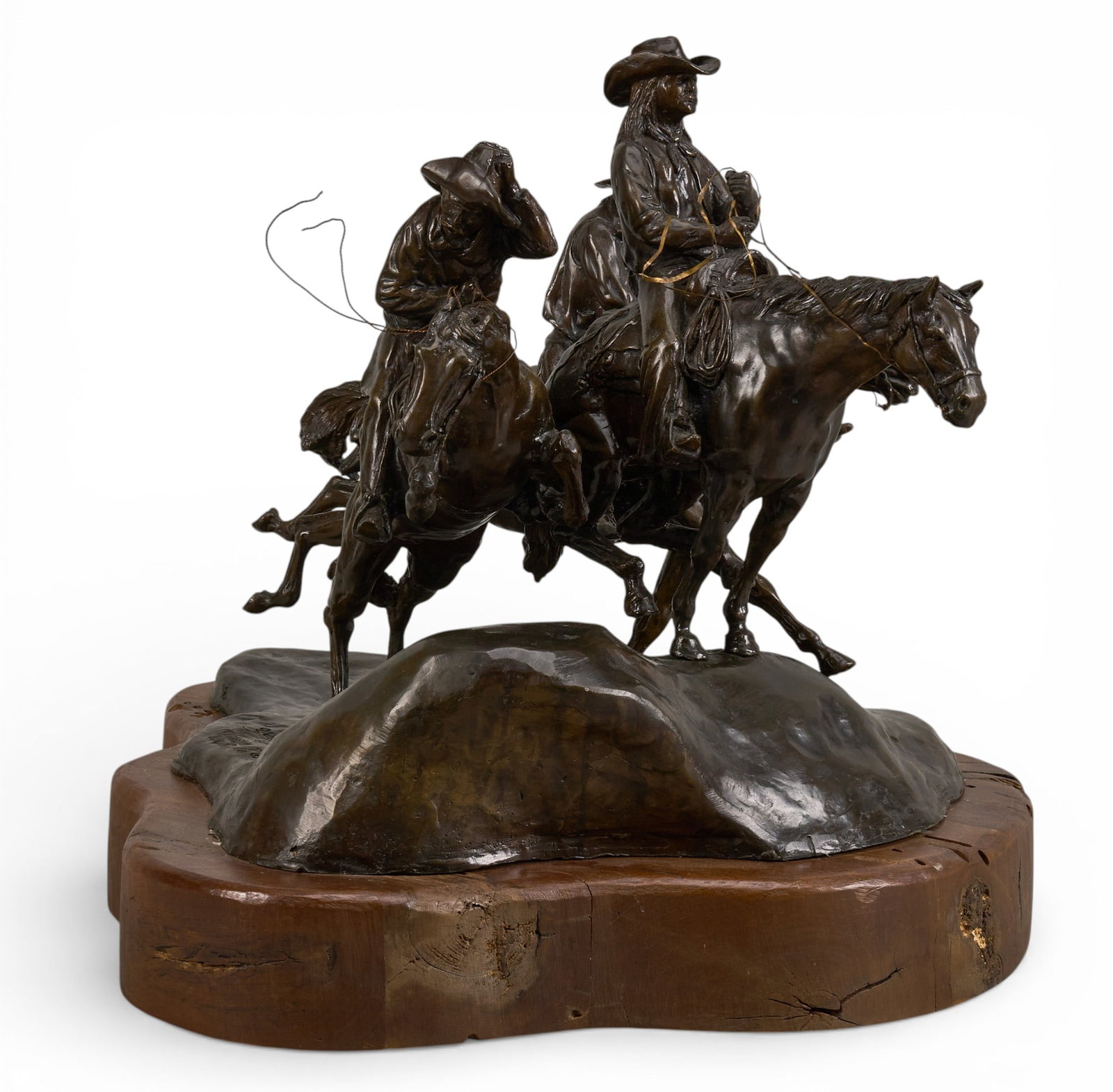 Kenneth Wyatt, "Yahoo": Kenneth Wyatt (Texas / New Mexico, 1930-2021), "Yahoo", artist-cast bronze sculpture on wooden base, incised signature and edition number, 9/35, incised foundry mark from Y8 Bronze heig