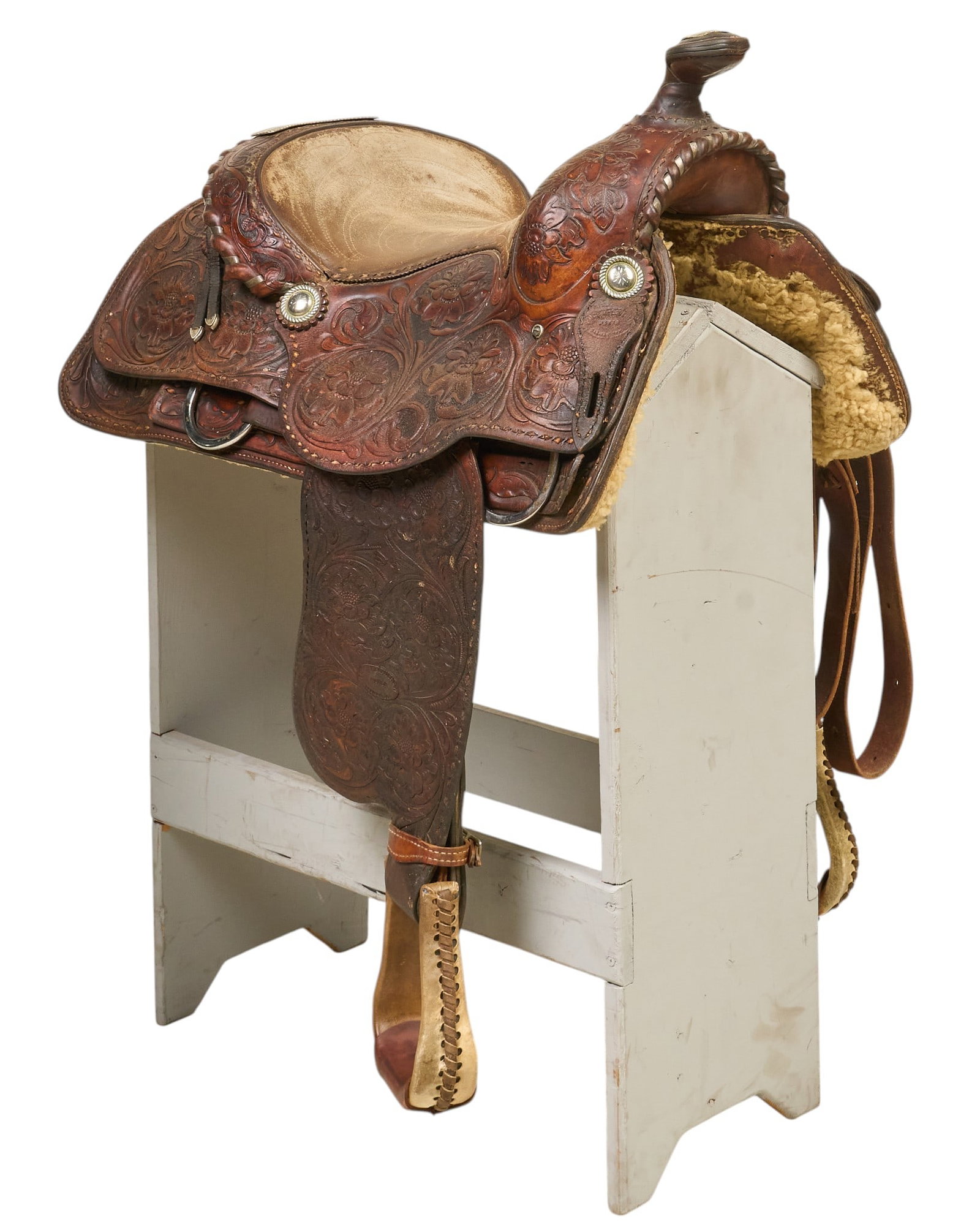 Tooled Leather Saddle (1 of 4)