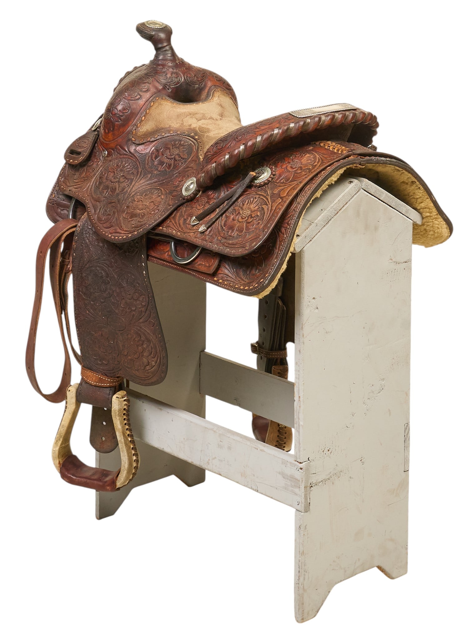 Tooled Leather Saddle - 3