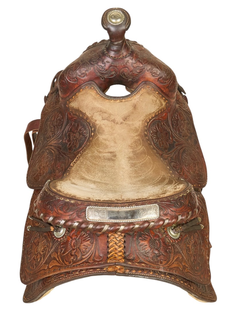 Tooled Leather Saddle - 4