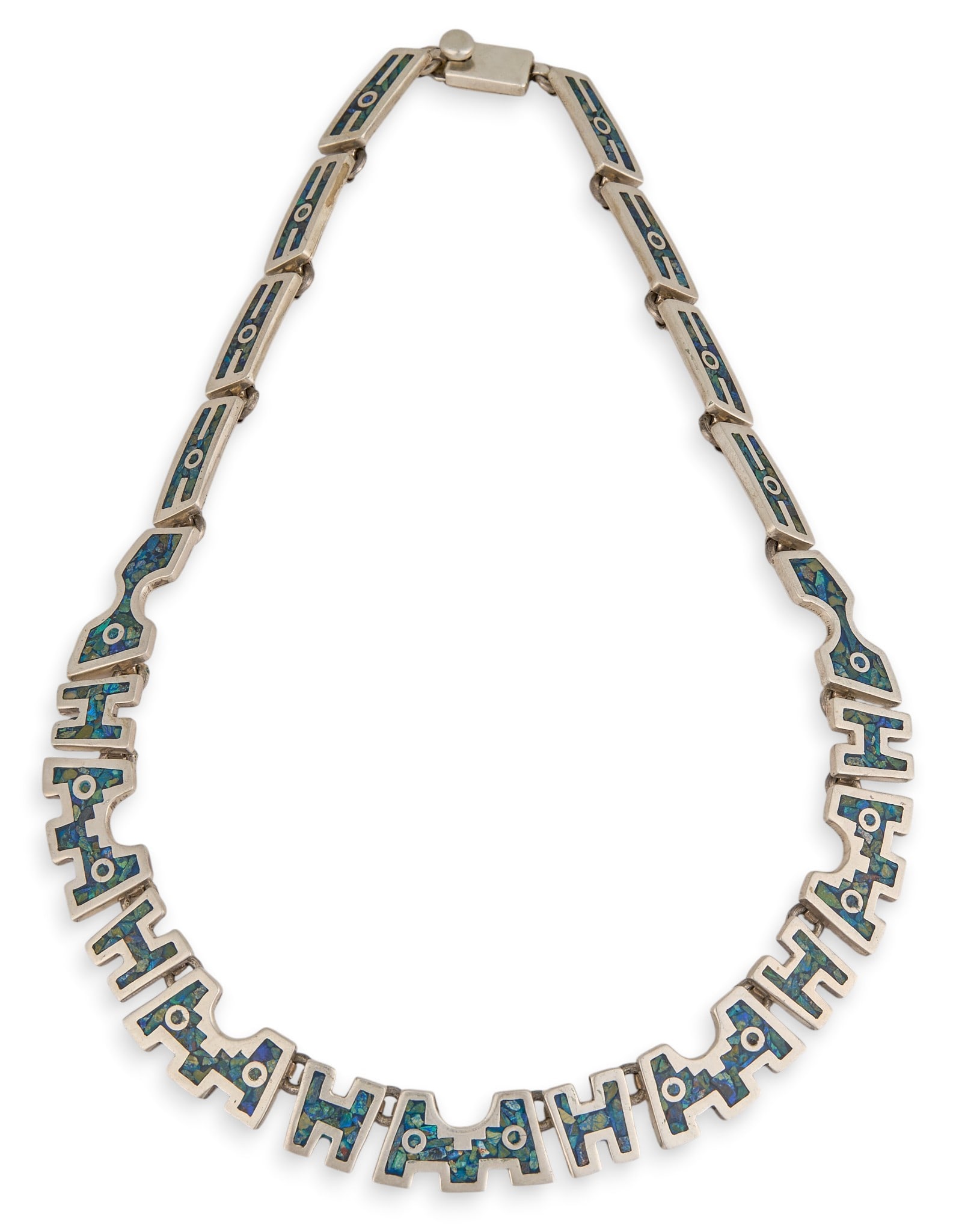 Sterling & Multi-Stone Chip Inlay Necklace (1 of 4)