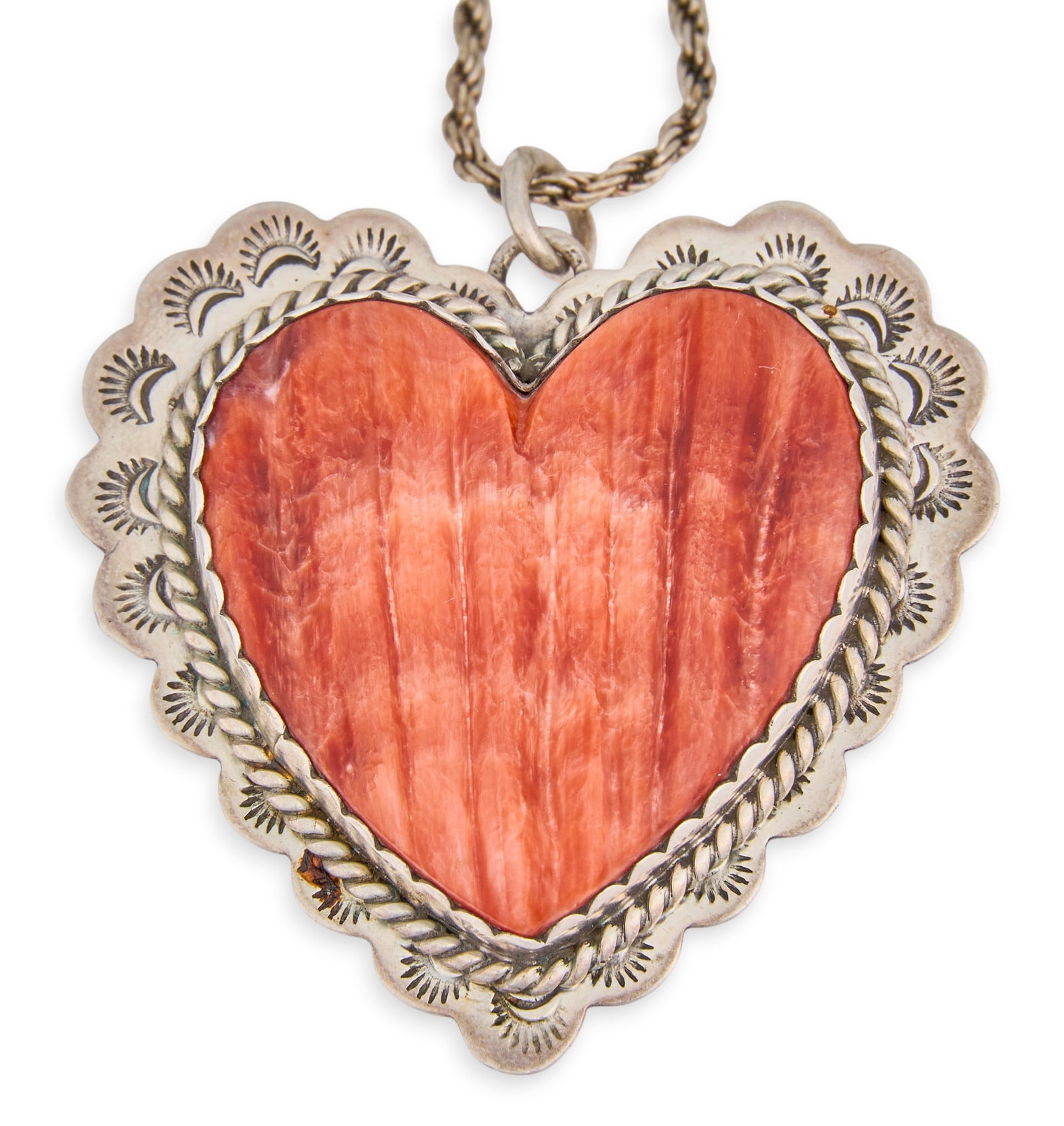 Joan Slifka, Sterling & Spiny Oyster Pendant Necklace (1 of 5)