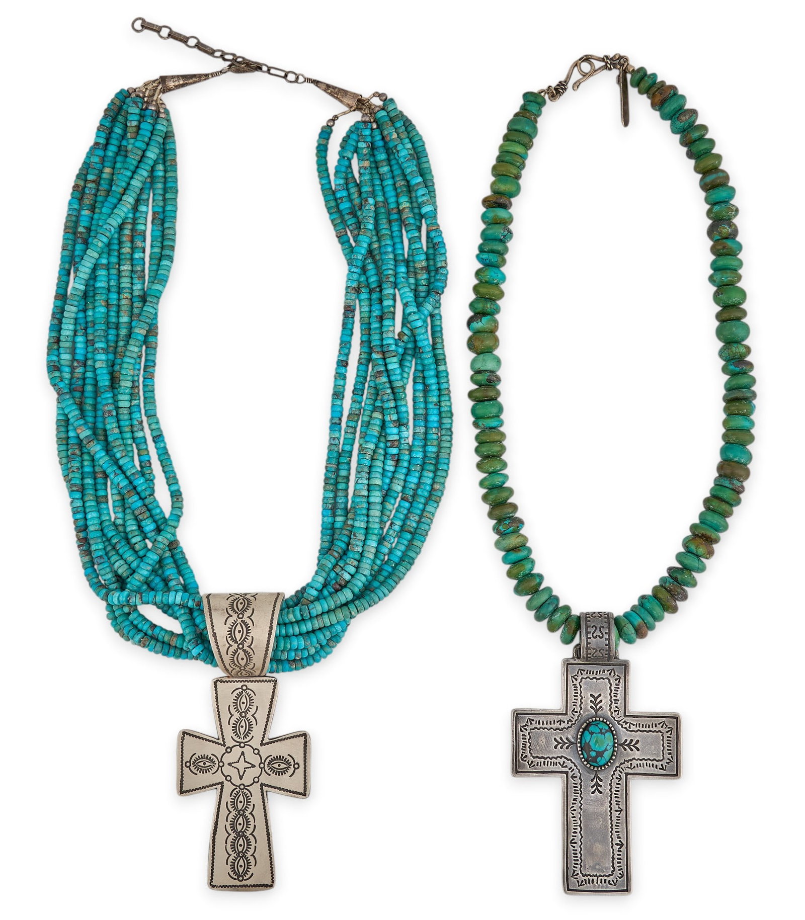 (2) Southwestern Beaded Cross Pendant Necklaces (1 of 5)