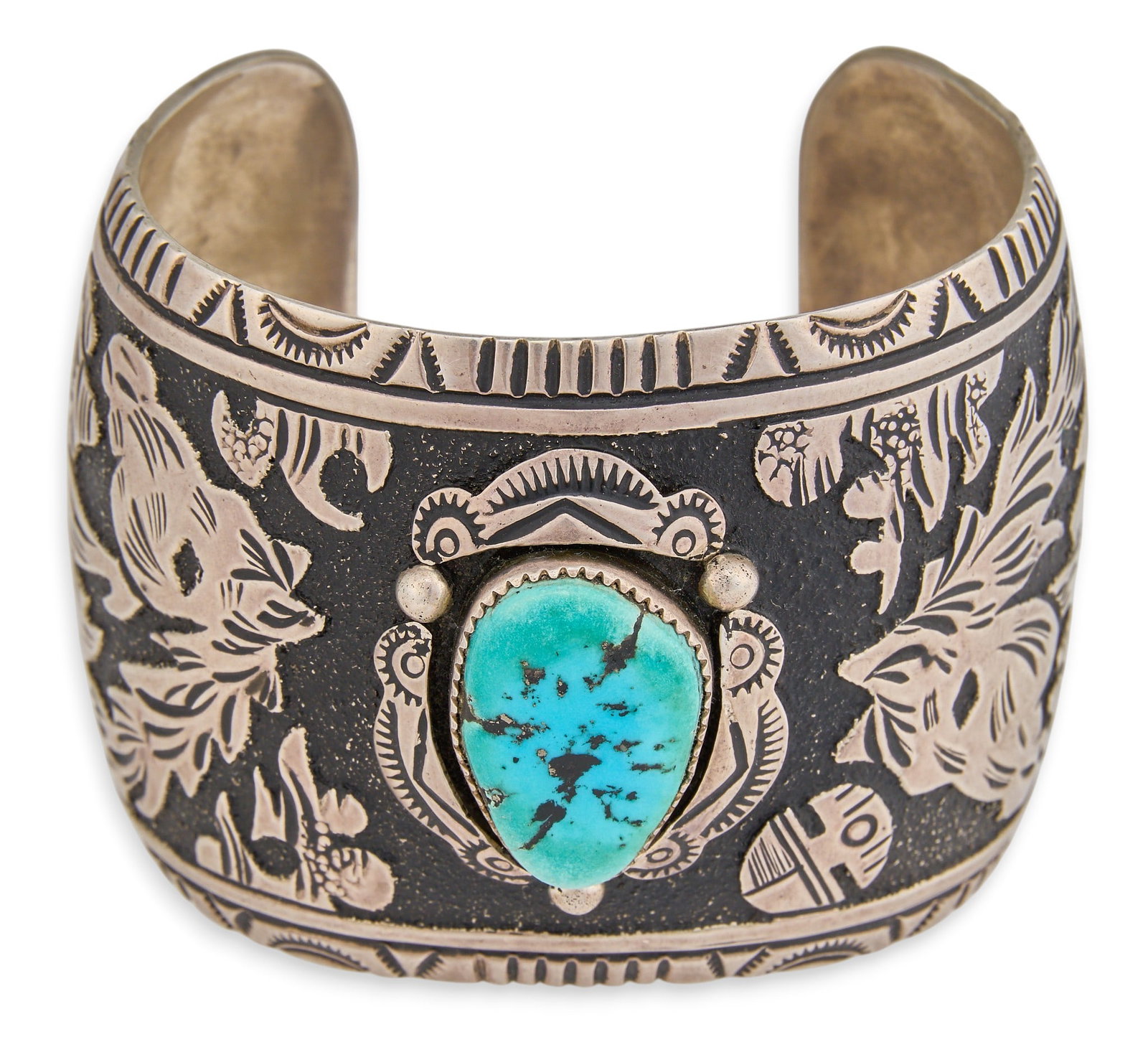 Richard Singer, Navajo Sterling & Turquoise Cuff (1 of 4)