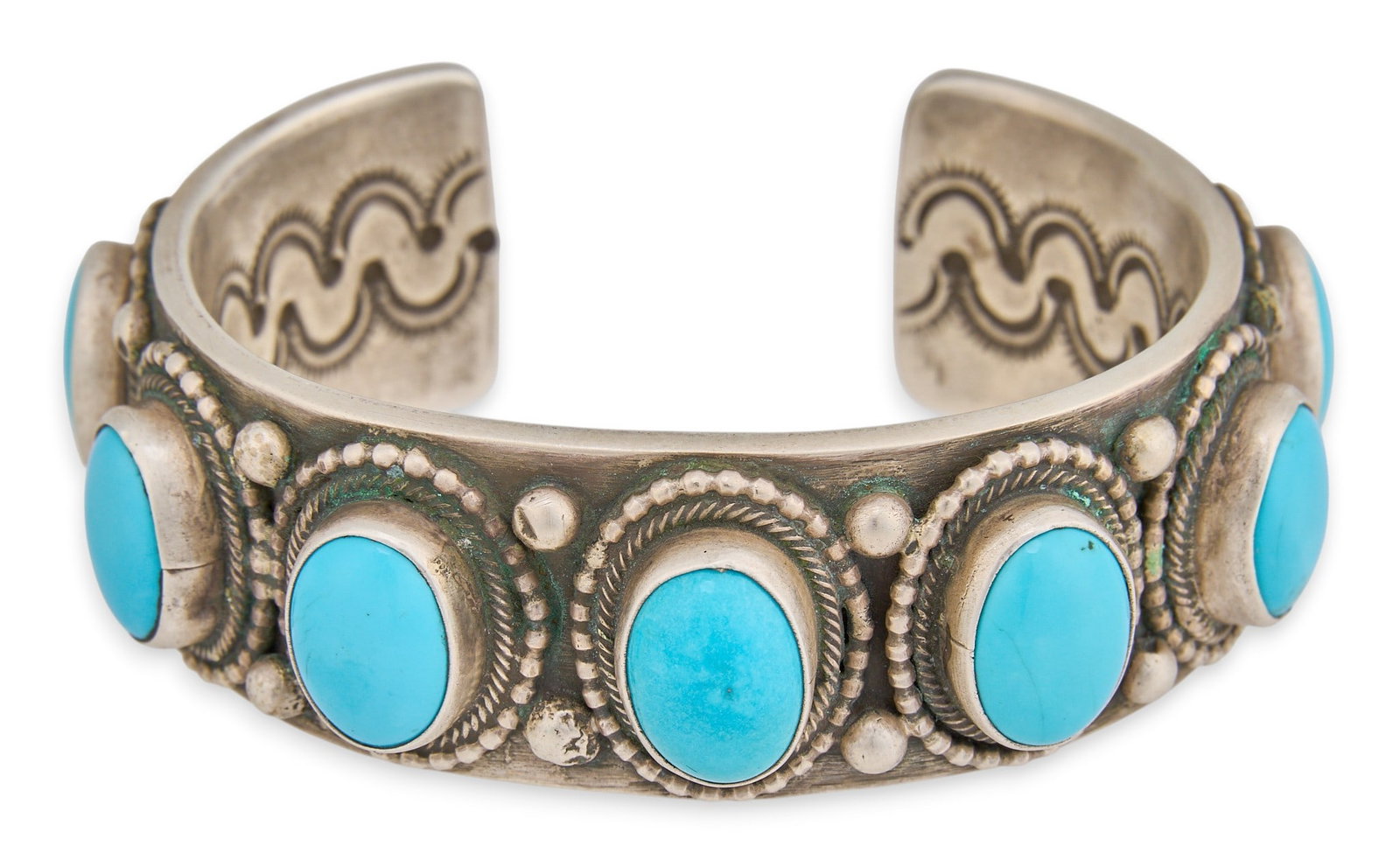Glen Livingston, Navajo Sterling & Turquoise Cuff (1 of 4)