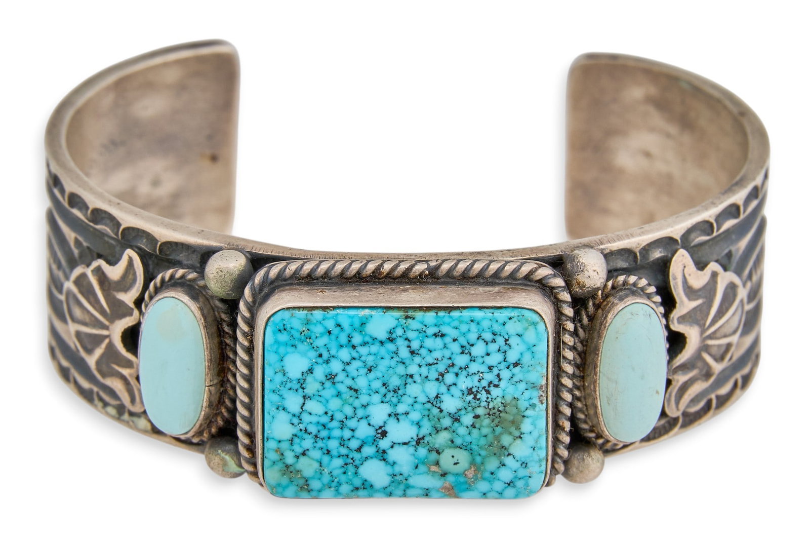 D. Cadman, Navajo Sterling & Turquoise Cuff (1 of 4)