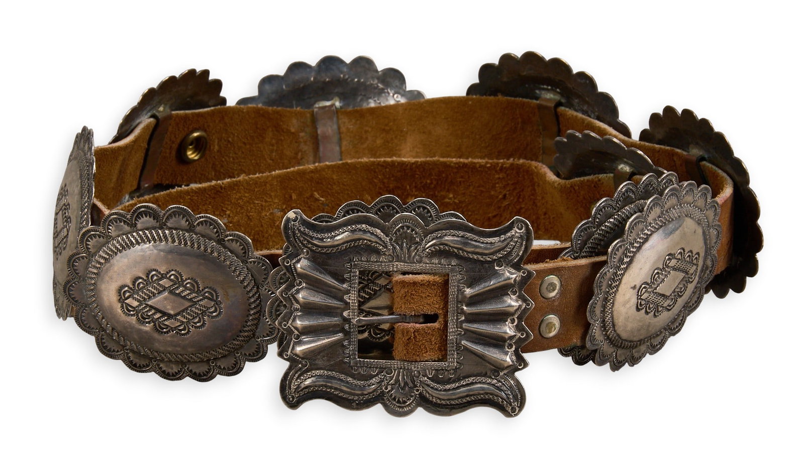 Vintage Sterling Silver Concho Belt (1 of 6)