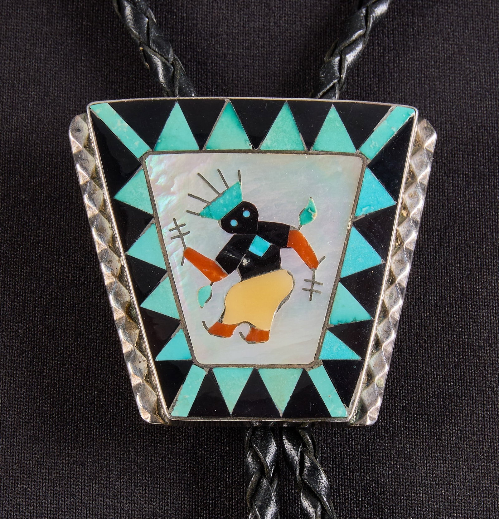 Zuni Sterling & Multi-Stone Kachina Bolo (1 of 4)