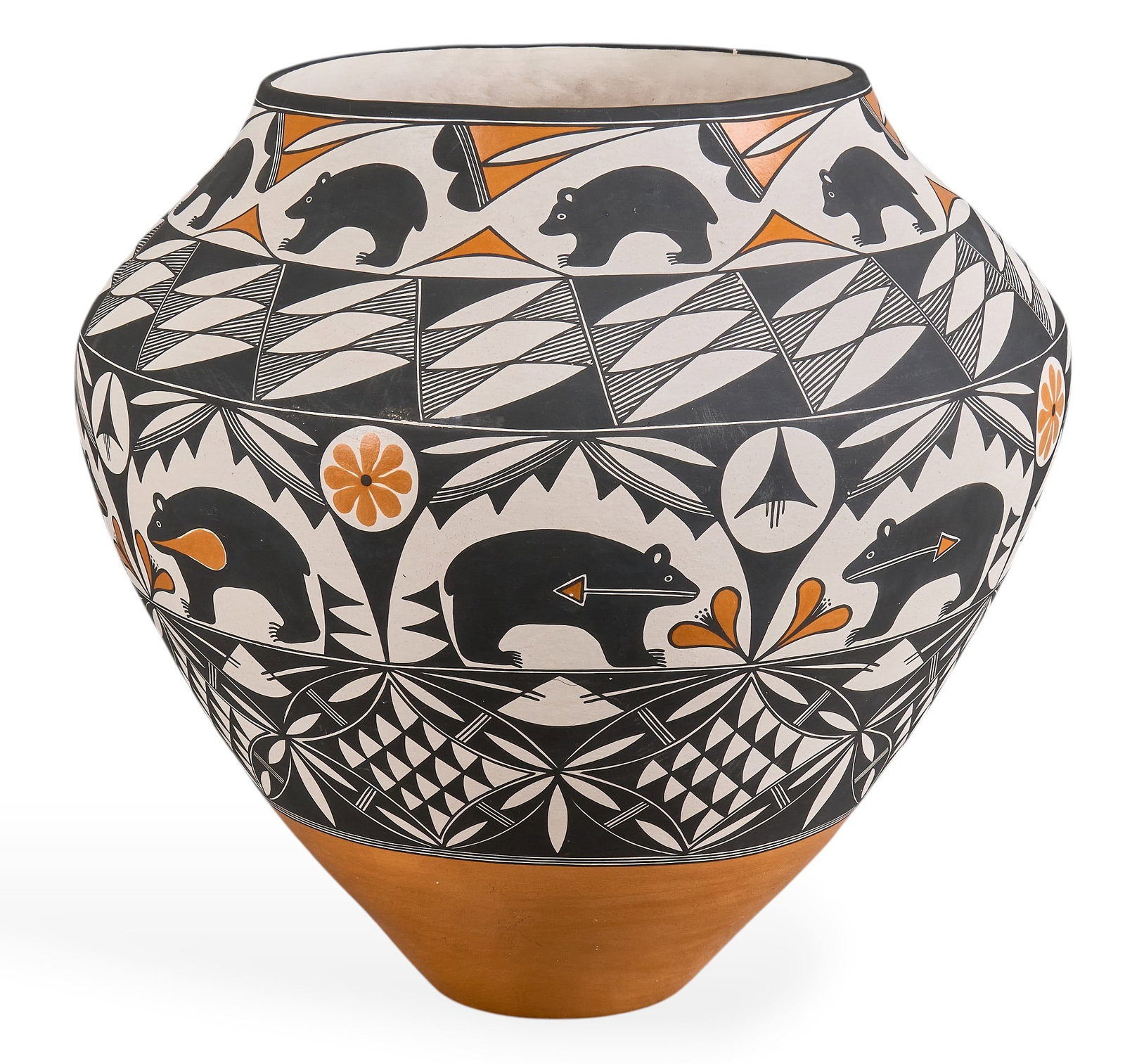 Acoma Pottery Vessel with Heartline Bear Motif (1 of 5)