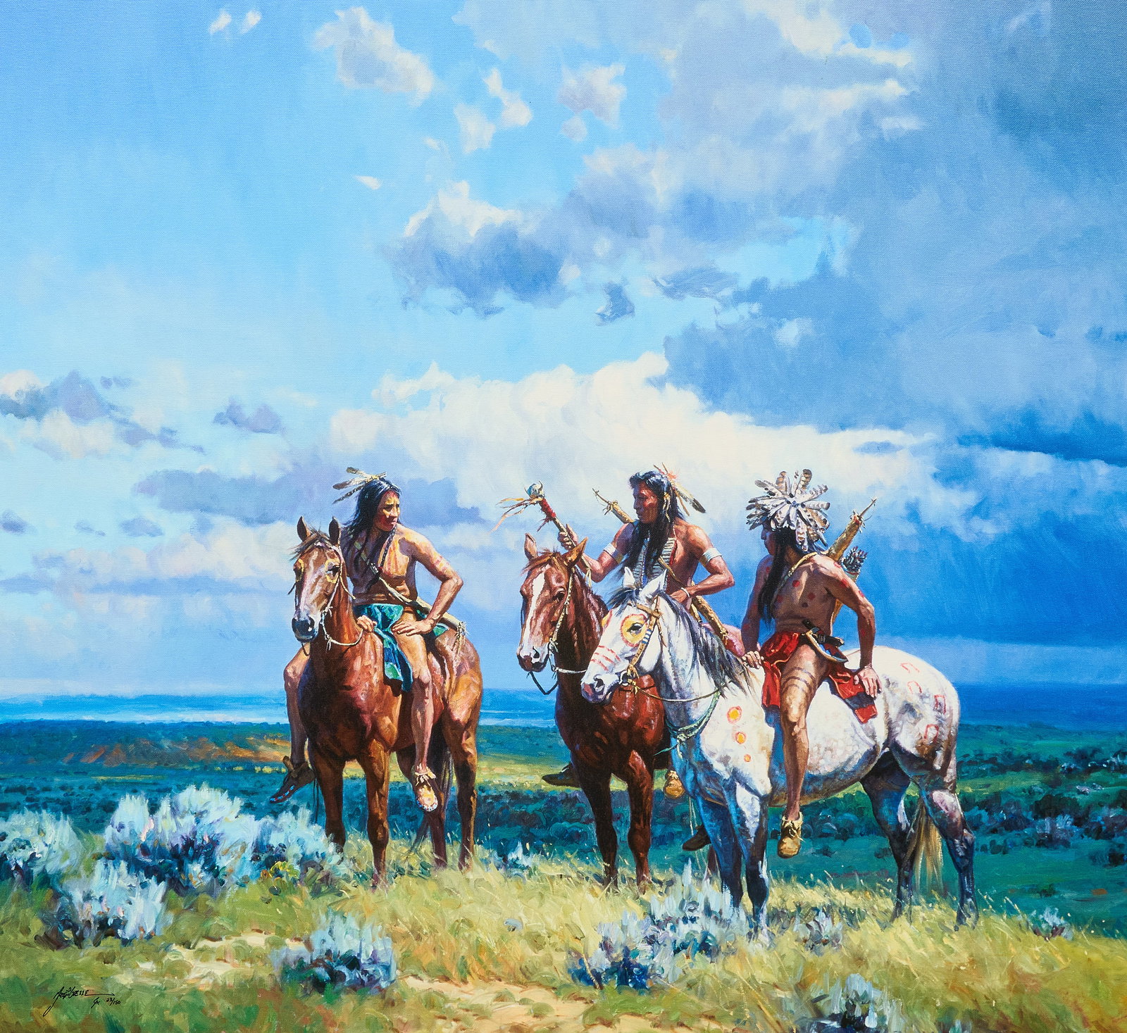 Martin Grelle, "The Buffalo Rattler": Martin Grelle (Texas, b. 1954), "The Buffalo Rattler", limited edition giclee print on canvas, signed and numbered lower left, ed. 23/150, includes certificate of authenticity from