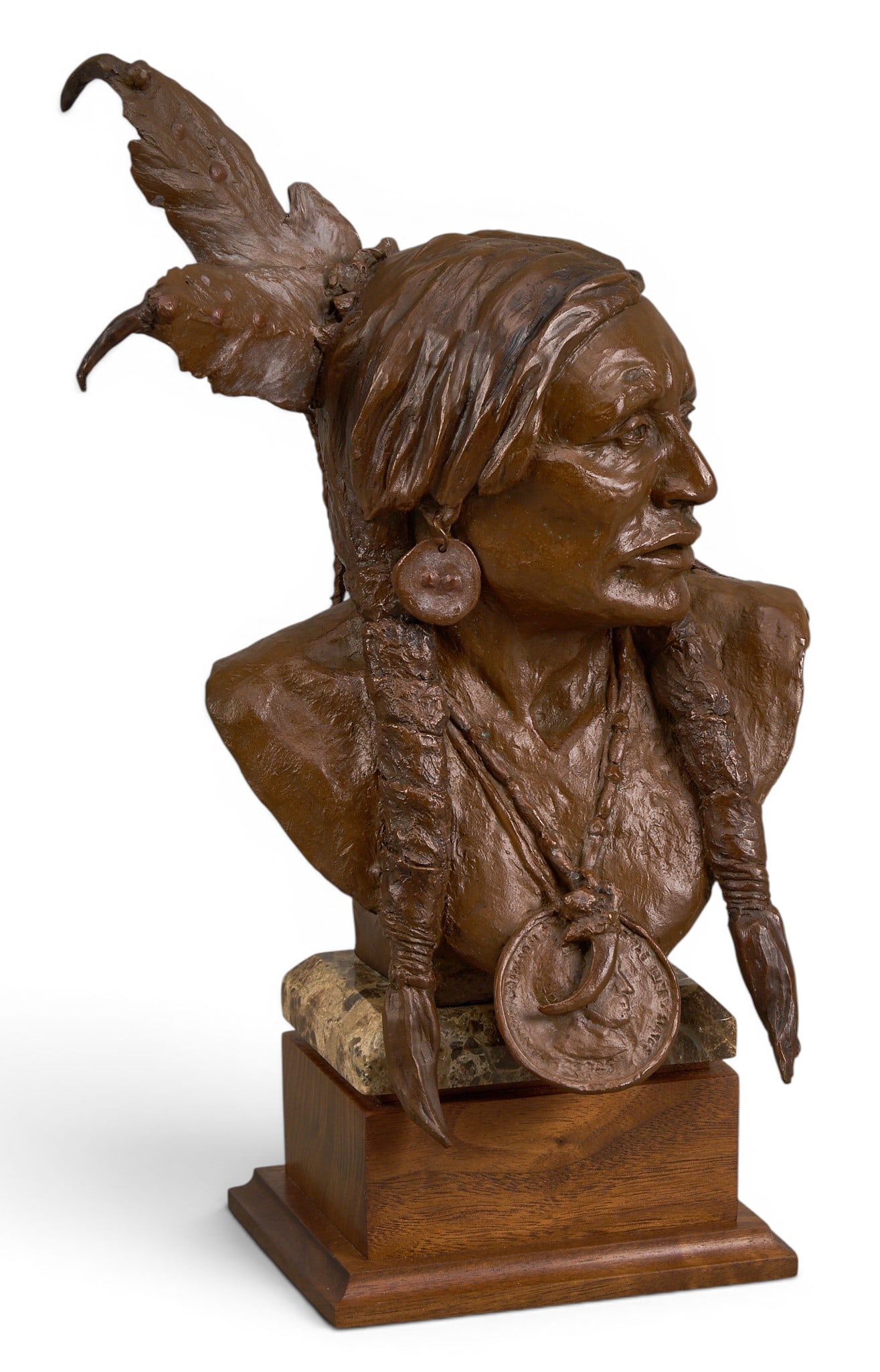 John David Rule, "Still Spotted Horse": John David Rule (Amer., 20th-21st C.), "Still Spotted Horse", artist-cast bronze sculpture on wooden base, incised signature, title, edition number AP/24 height 12 in. x width 9 in. x