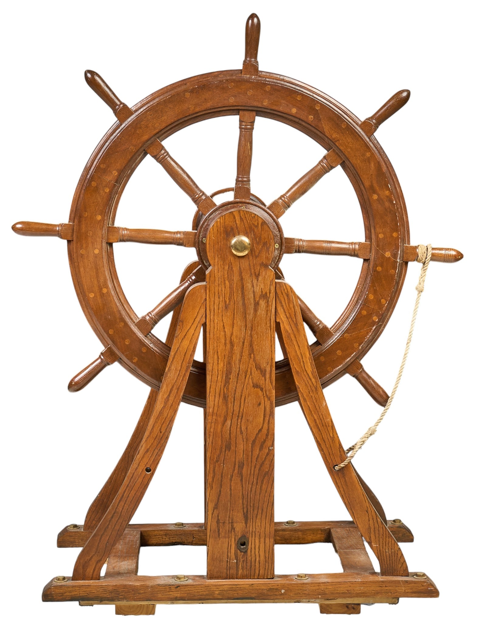 Vintage Wooden Ship's Wheel with Stand (1 of 4)