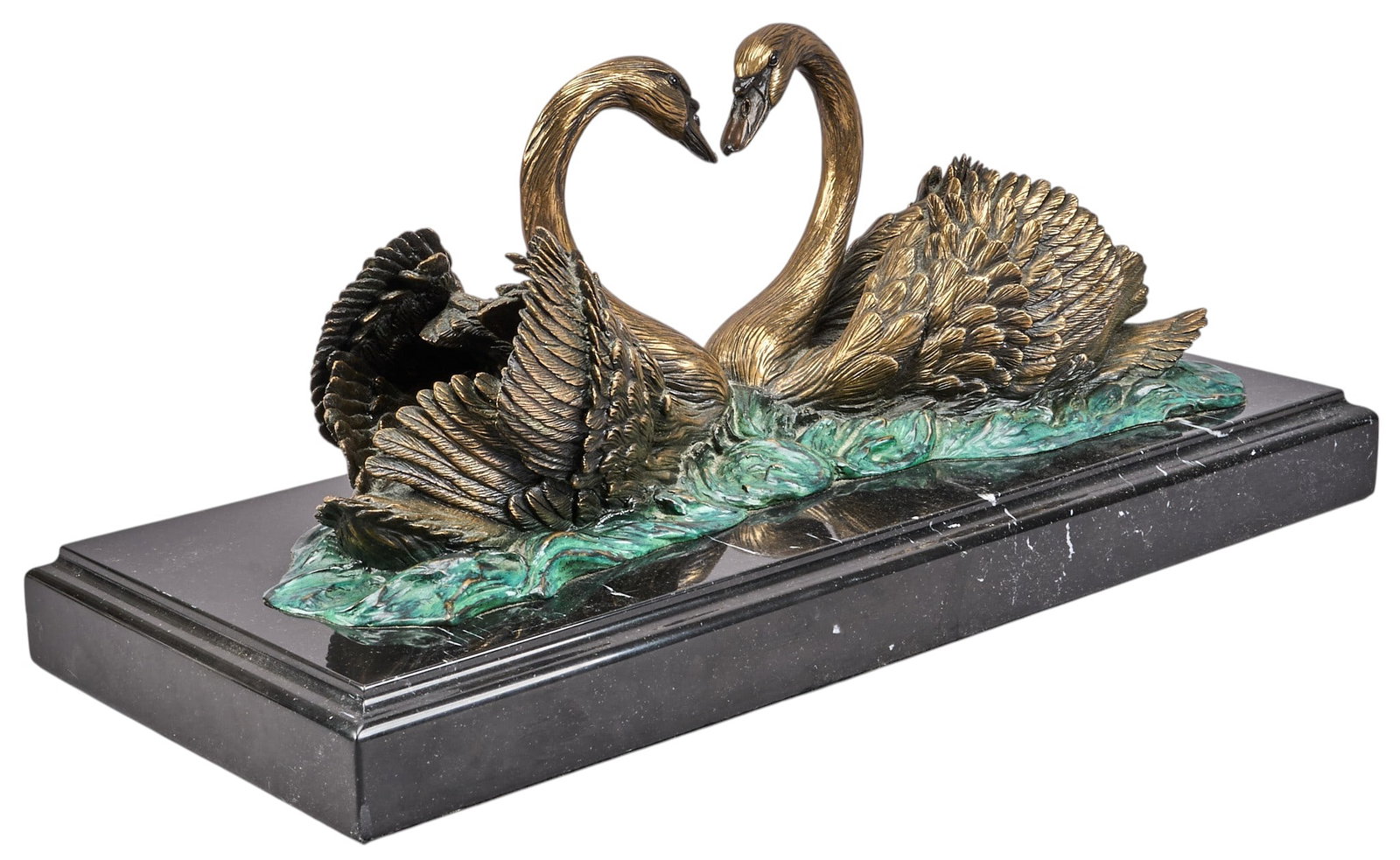 Dr. Robert Taylor, "Lovers": Dr. Robert Taylor (Colorado / Texas, 1951-2024), "Lovers", artist-cast bronze sculpture on stone base, incised signature, edition number 29/50, and date, 1990 height 9 in. x width 22.5