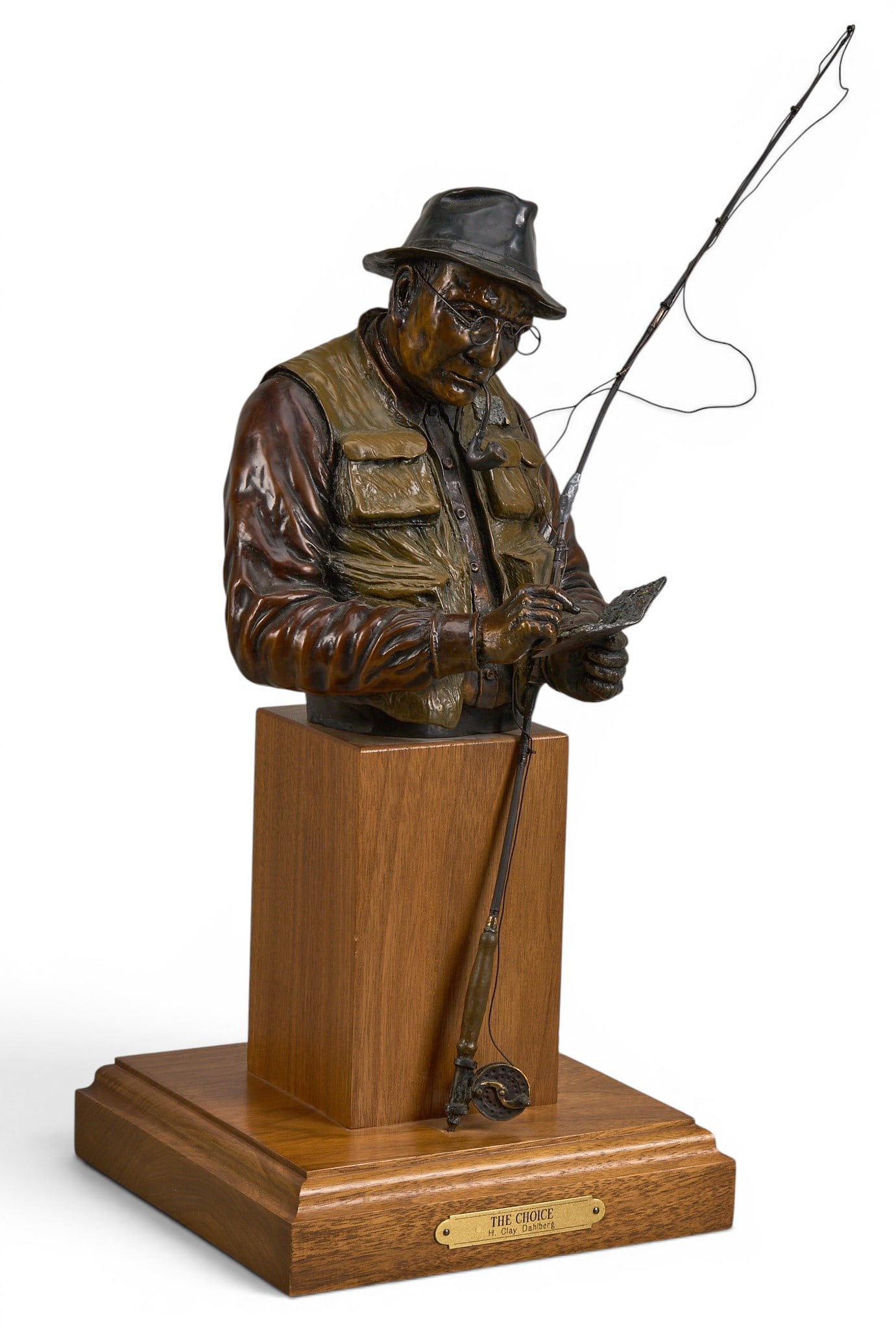 H. Clay Dahlberg, "The Choice": H. Clay Dahlberg (Texas, b. 1946), "The Choice", artist-cast bronze sculpture on wooden plinth rotating base, incised signature, edition number 47/50, and date, 1993 height 21 in. x