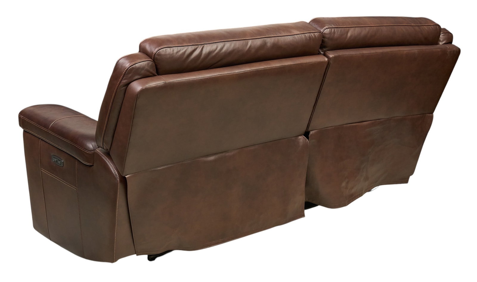 Brown Leather Reclining Sofa - 5