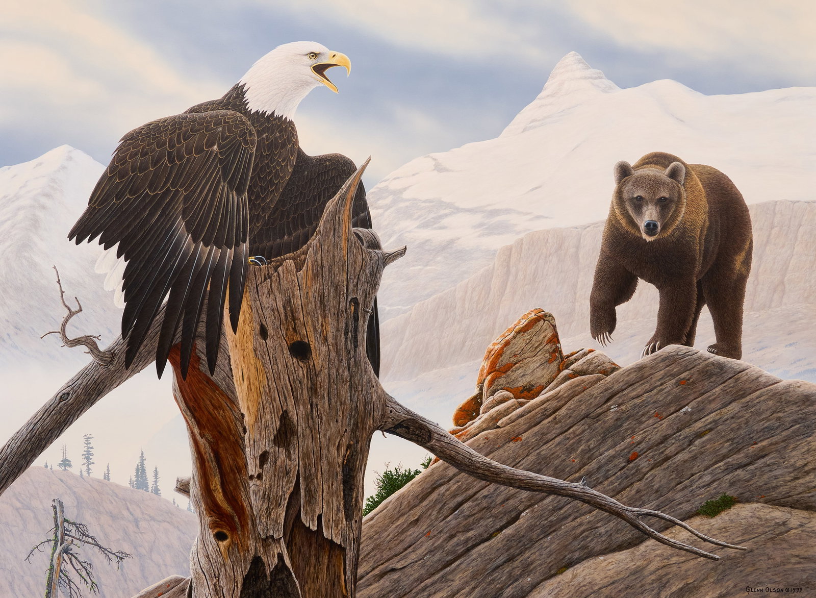 Glenn Olson, "Monarchs": Glenn Olson (Canada, b. 1945), "Monarchs", acrylic on panel, signed and dated lower right, 1999 sight: 35 x 48 in., frame: 48 x 60.5 in. Provenance: Property from the Estate of