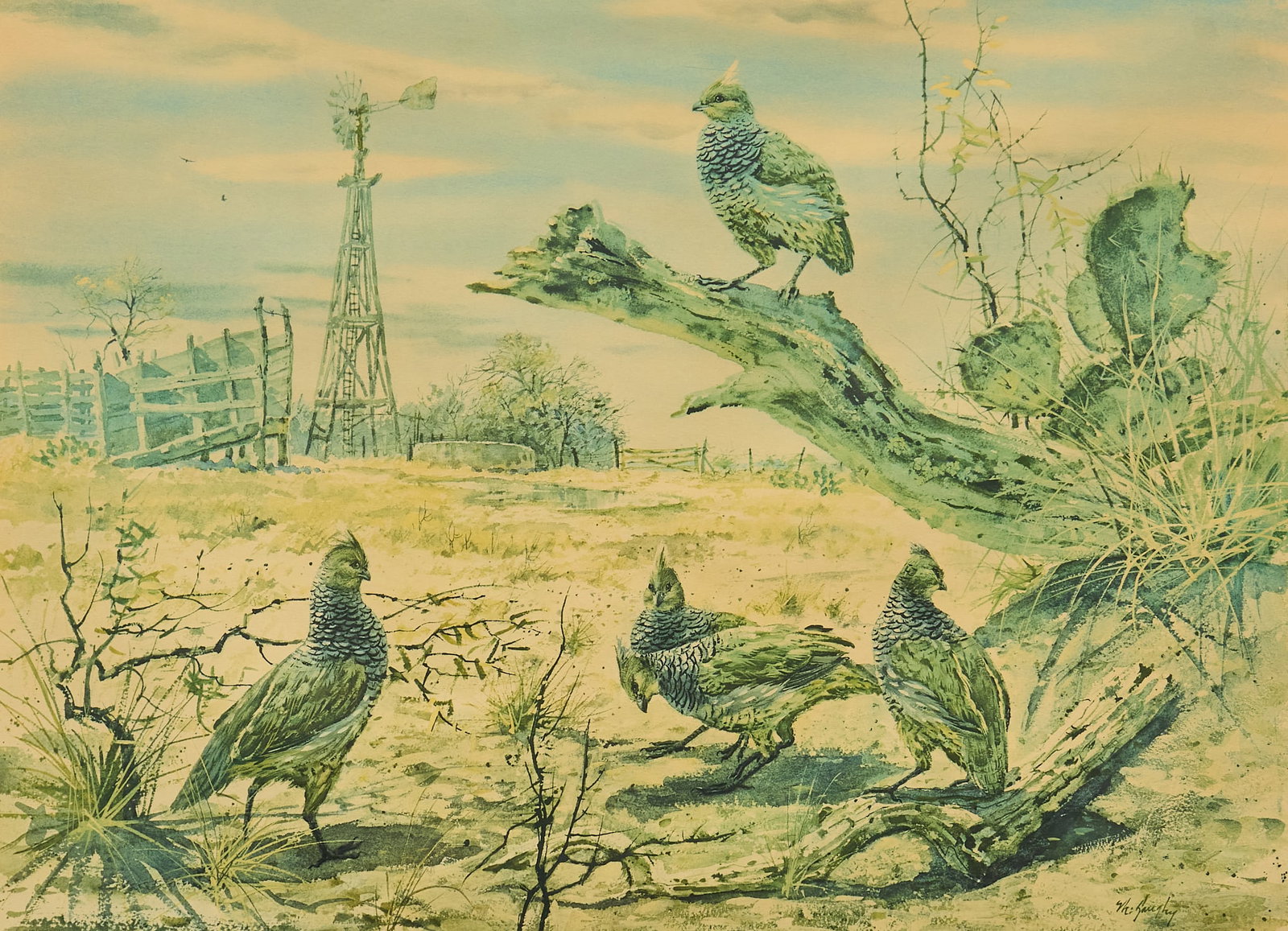 Clay McGaughy, "Loafers": Clay McGaughy (Texas, 1931-2021), "Loafers", offset lithograph, signed and titled in margins, titled on the verso sight: 22 x 29 in., frame: 32 x 38.5 in. Provenance: Property from a