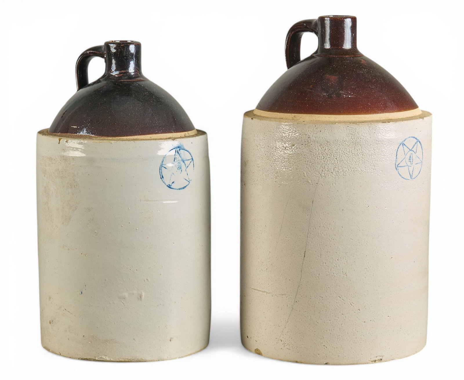 Pair of Blue Star Stoneware Jugs (1 of 5)