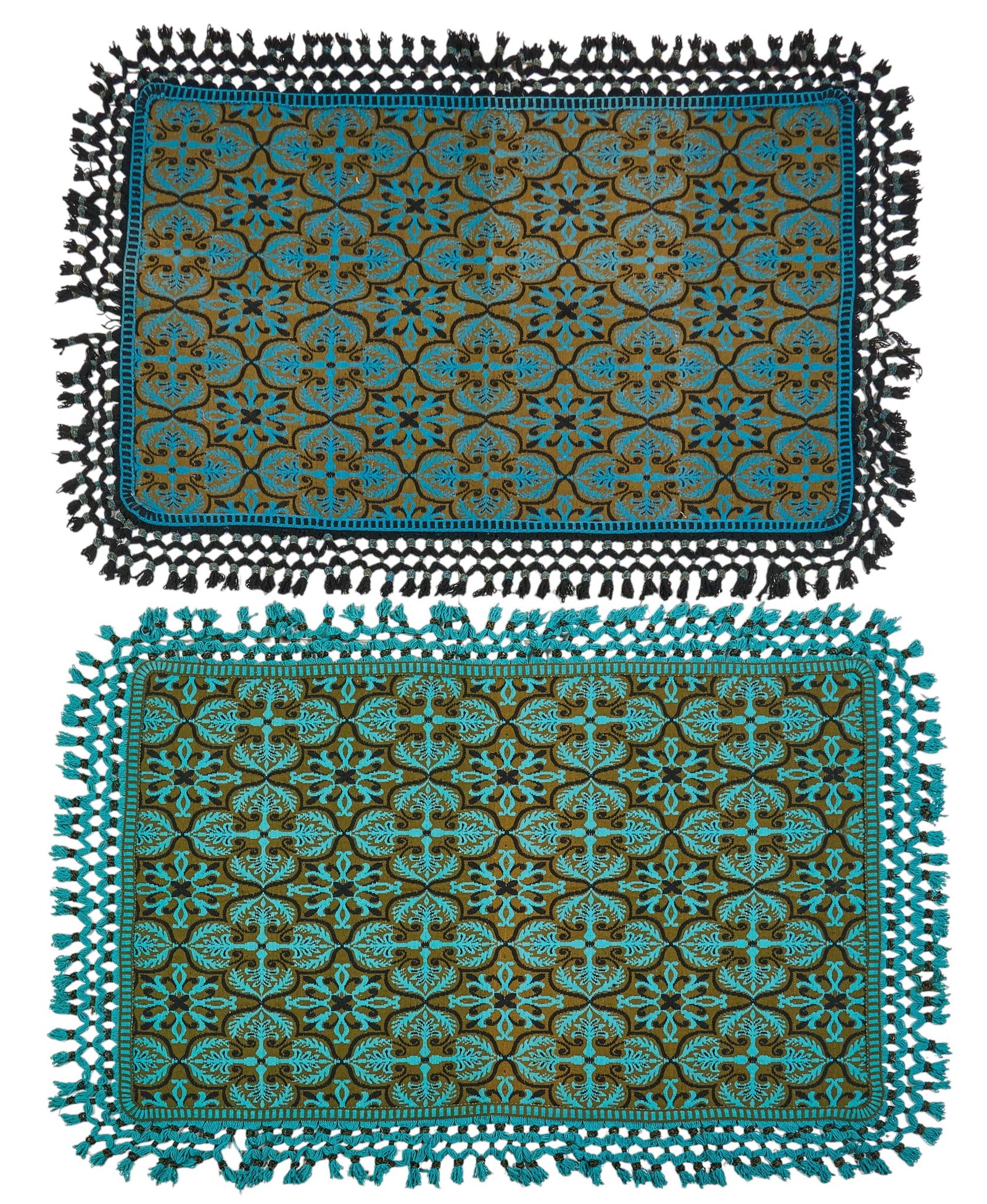 (2) Spanish Textiles, c. 1960s: Two vintage Spanish textiles, circa 1960s 6 ft. 1 in. x 4 ft. 3 in. Provenance: Property from a home in Spokane, Washington 