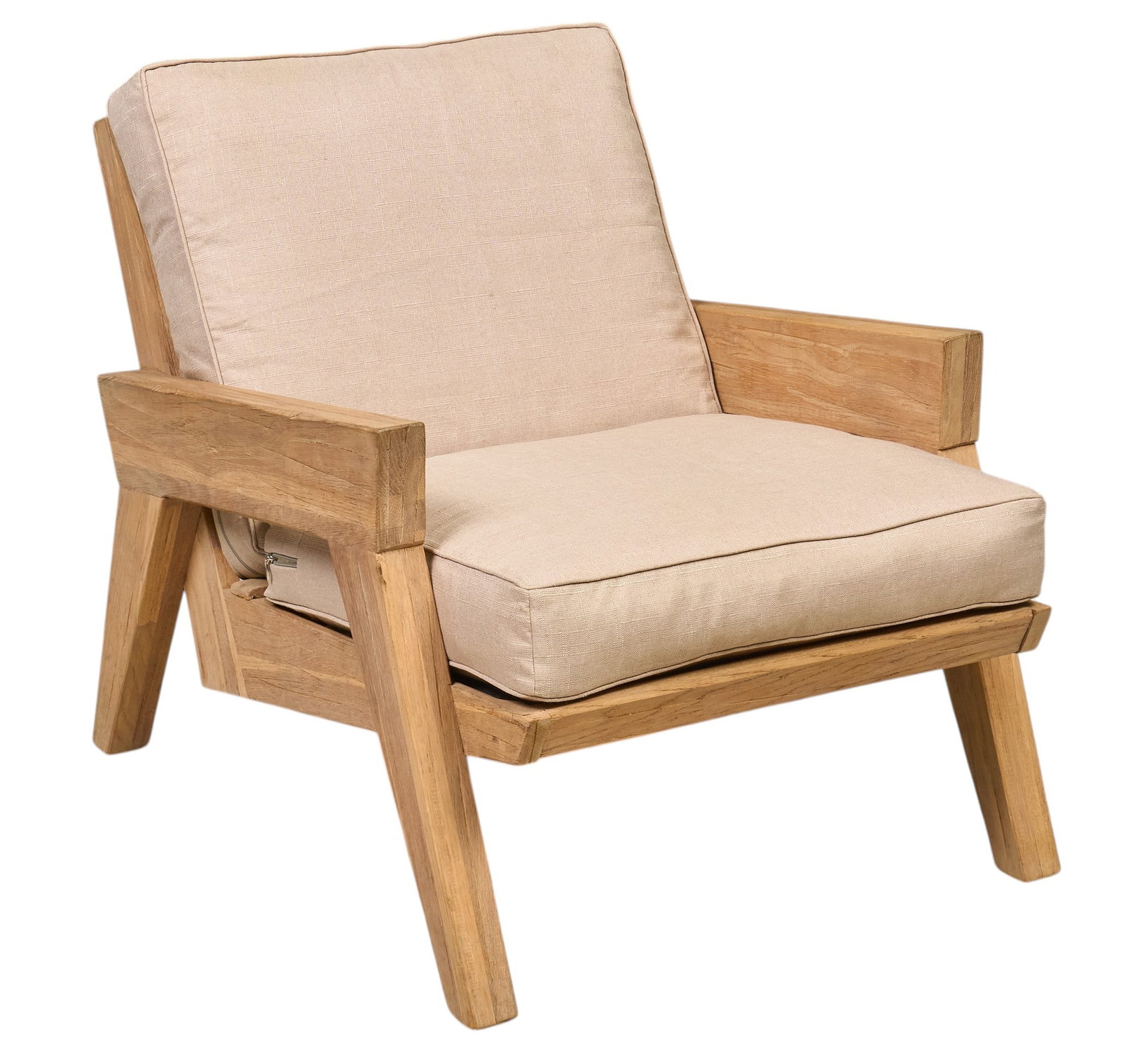Ranch Style Chair: Lounge chair in the style of A. Brandt Ranch Oak, with two cushions height 27..5 in. x width 33.5 in. x depth 26.5 in. Provenance: Property from a home in San Antonio, Texas
