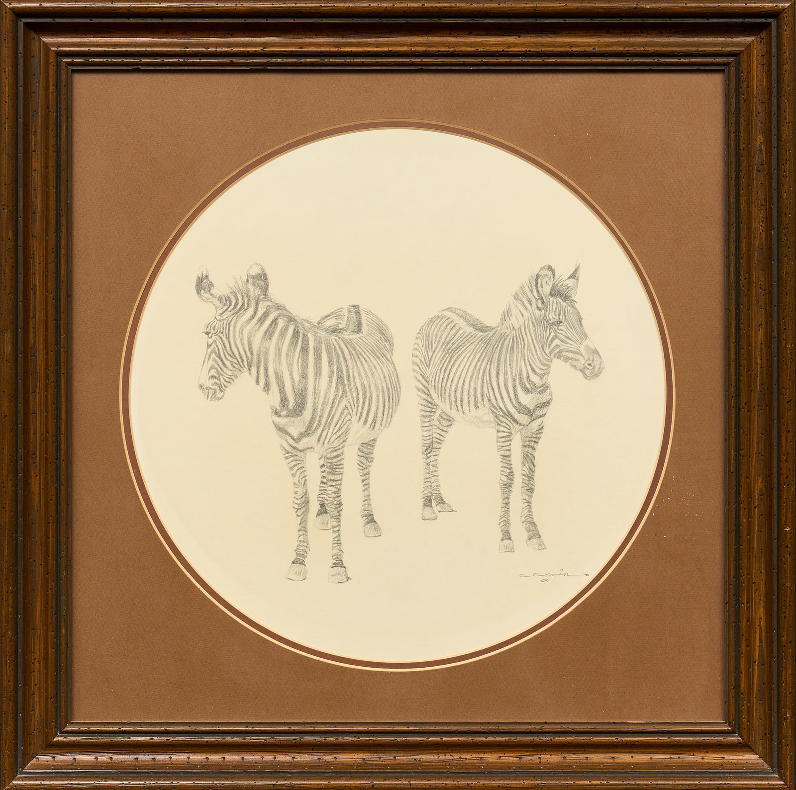 Cliff Cavin, Two Zebras - 2