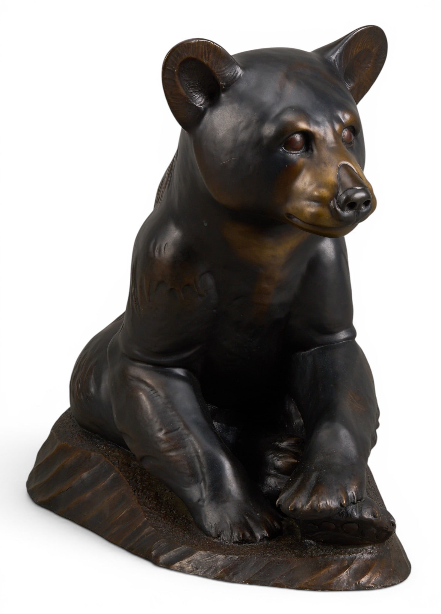 Robert Ball, Bear Cub Bronze: Robert Ball (Amer., b. 20th C.), freestanding bear cub sculpture, artist-cast bronze, incised signature and edition number 2/47 height 18 in. x width 14 in. x depth 20 in. Provenance: Property