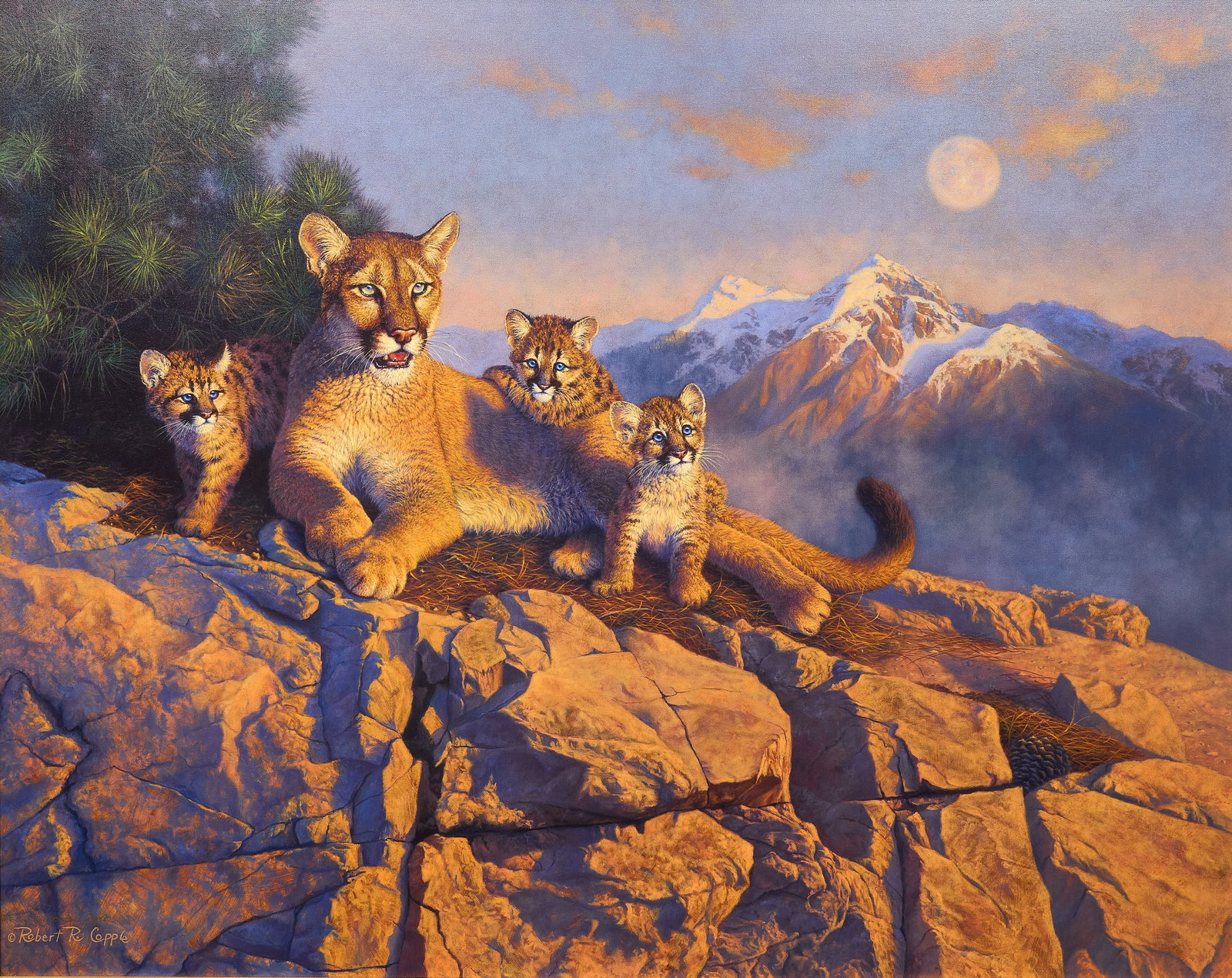 Robert Copple, "Heirs to Her Mountain Kingdom": Robert R. Copple (Amer., b. 1963), "Heirs to Her Mountain Kingdom", limited edition giclee print on canvas, signed and numbered lower left, ed. 3/10, signed again on the verso and inscr
