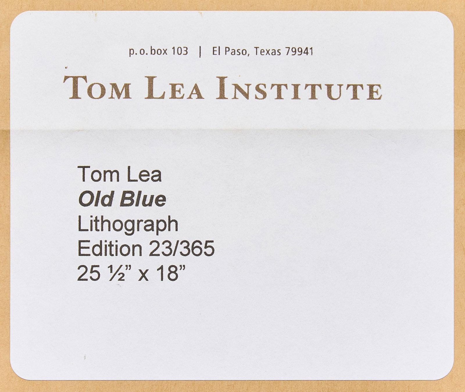 Tom Lea, "Old Blue" - 5