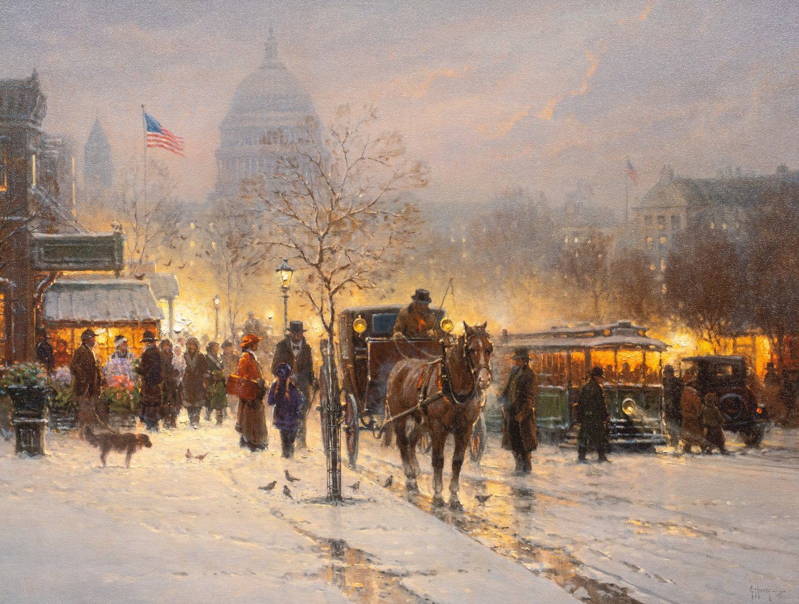 G. Harvey, "We the People": G. Harvey (Gerald Harvey Jones, Texas, 1933-2017), "We the People", limited edition giclee print on canvas, signed and numbered, ed. 313/350, includes certificate of auth