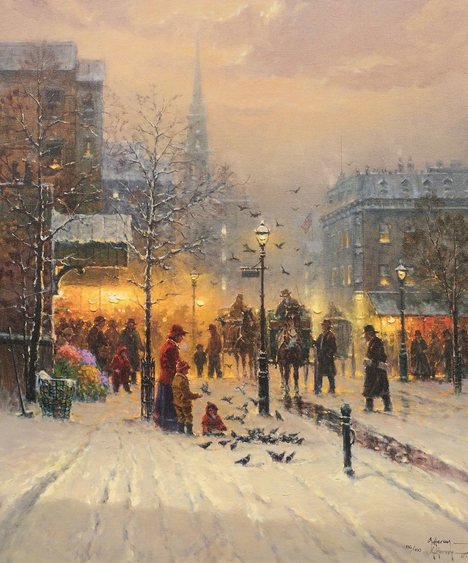G. Harvey, "A Child's Joy": G. Harvey (Gerald Harvey Jones, Texas, 1933-2017), "A Child's Joy", limited edition giclee print on canvas, signed and numbered lower right, ed. 196/950, includes certificate o