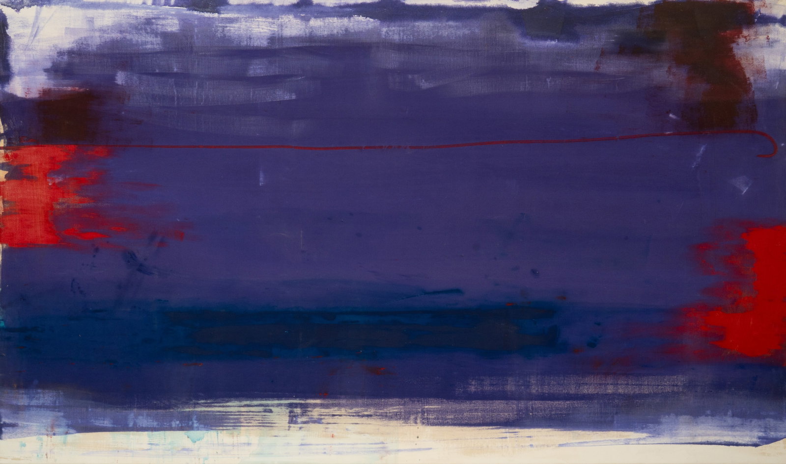 William Pettet, "Golden A": William Pettet (California, b. 1942), "Golden A", oil on canvas, artist's pencil inscription on the verso with signature, title, and date, 1979 sight: 68 x 115 in., frame: 70