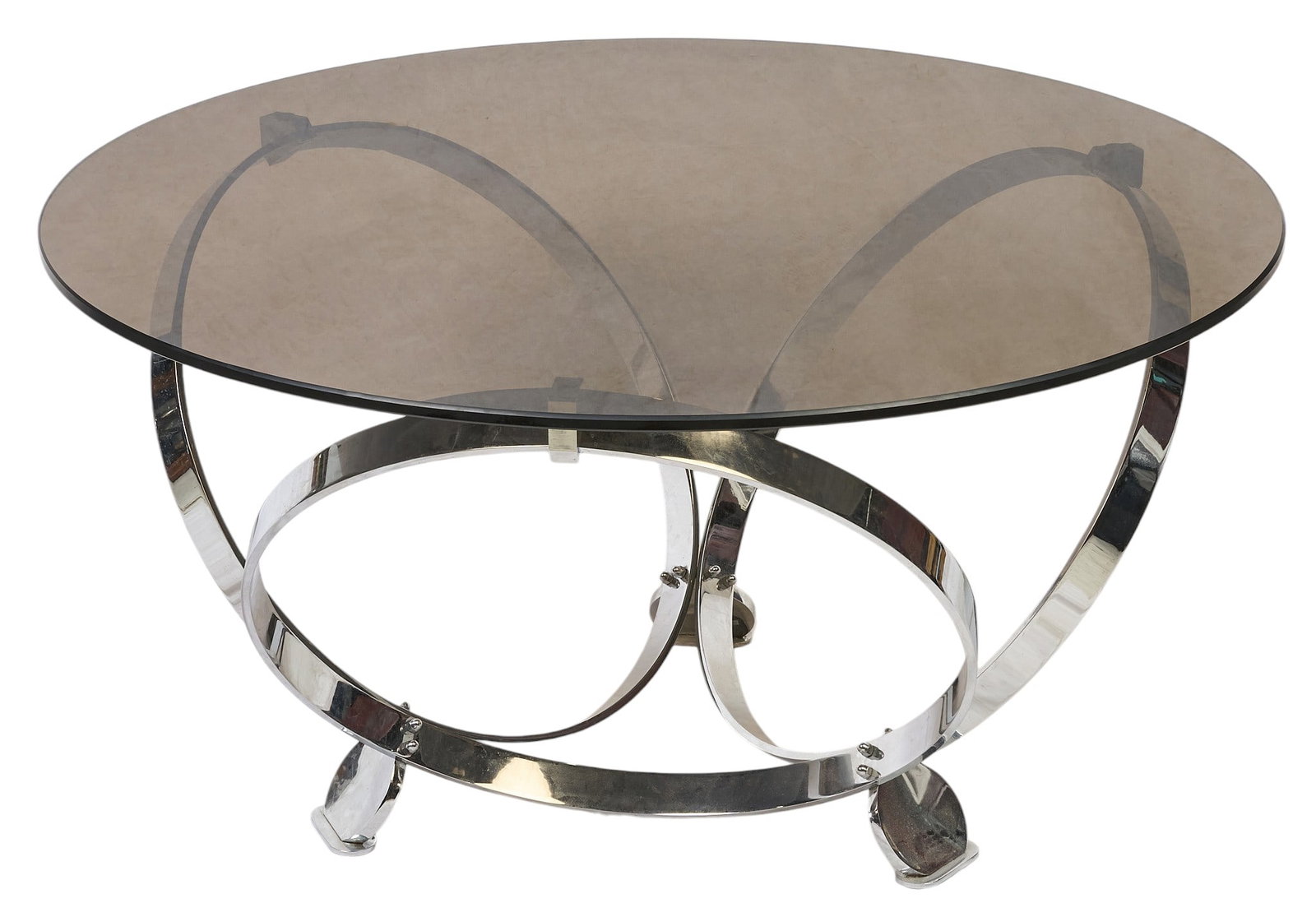Kurt Hesterberg, Chrome & Smoke Glass Table (1 of 2)