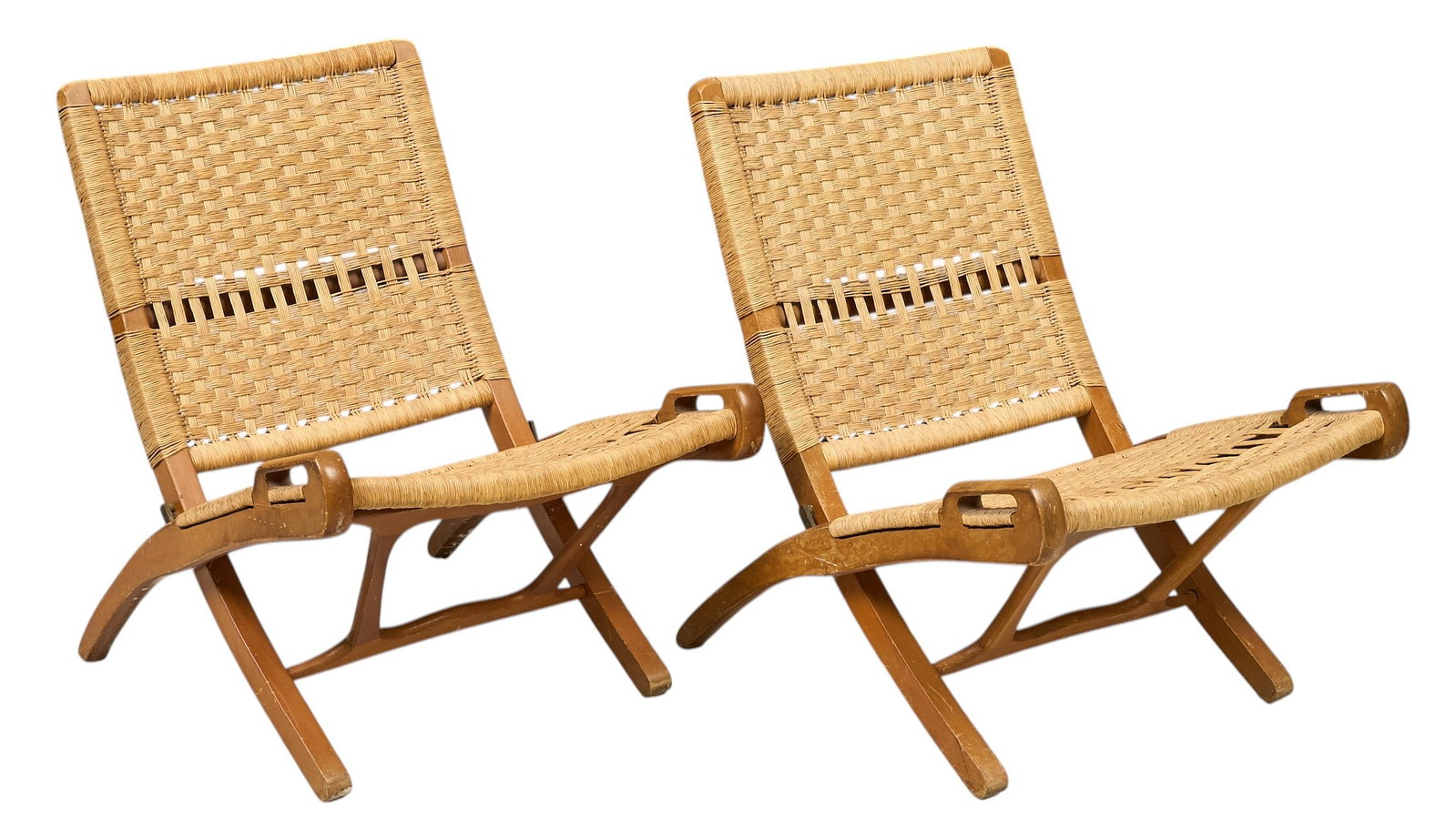 Pair of Scandinavian Woven Chairs (1 of 4)