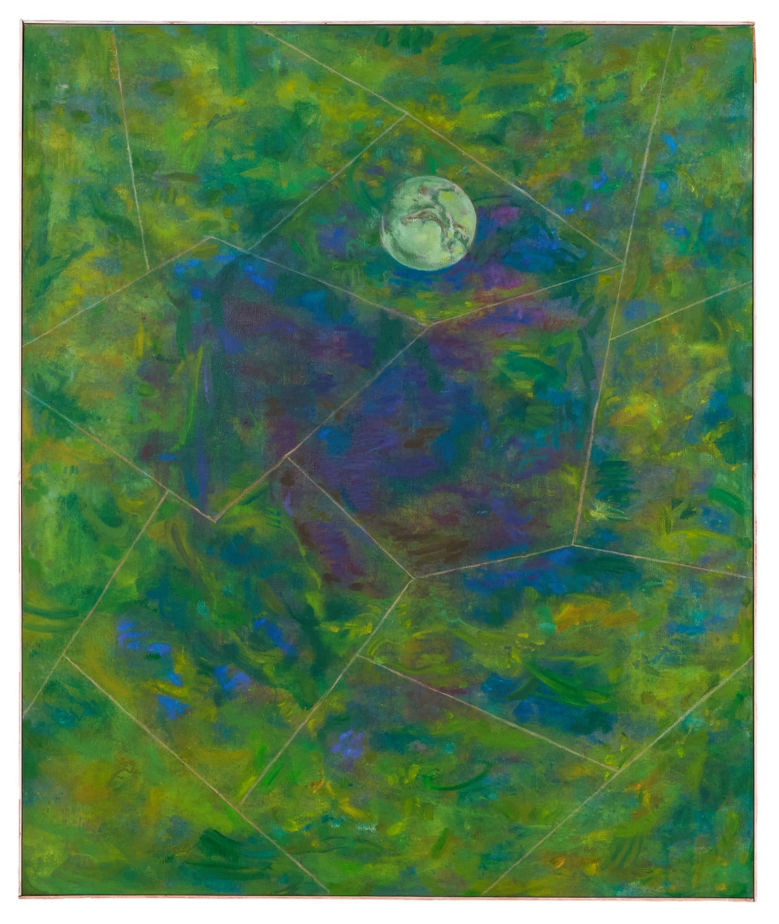 Jose Guadalupe Guadiana, Green Abstract with Moon - 2