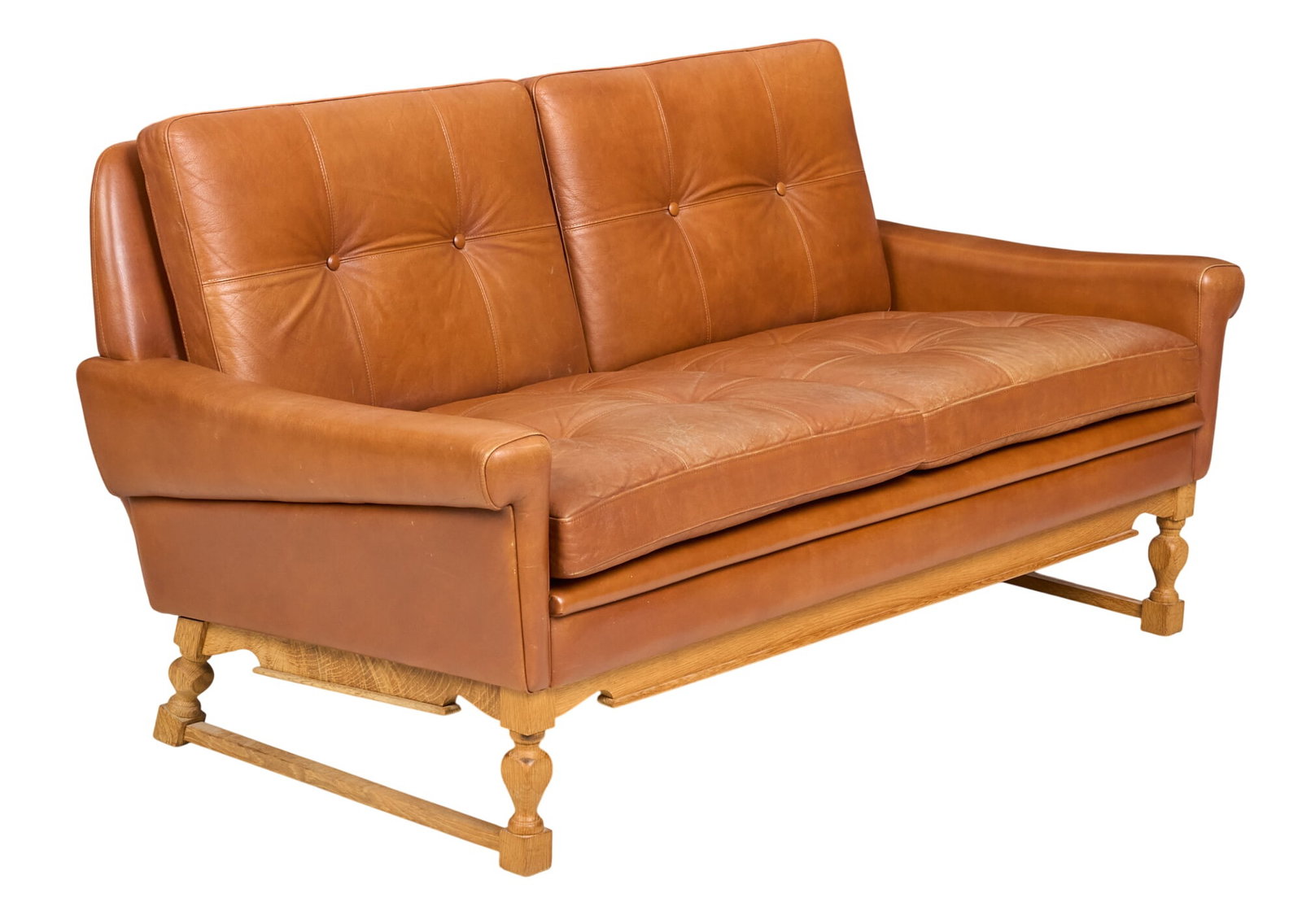 Danish Mid-Century Leather Loveseat (1 of 5)