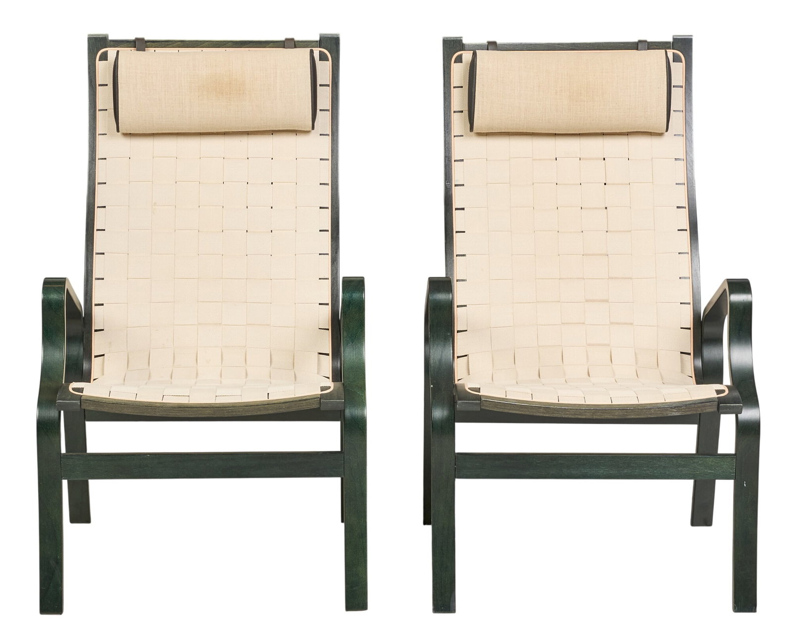 Finn Ostergaard, Pair of Albert Chairs: Pair of Finn Ostergaard (Denmark) Albert chairs with bentwood frames and woven seating height 41 in. x width 25 in. x depth 25 in. / each