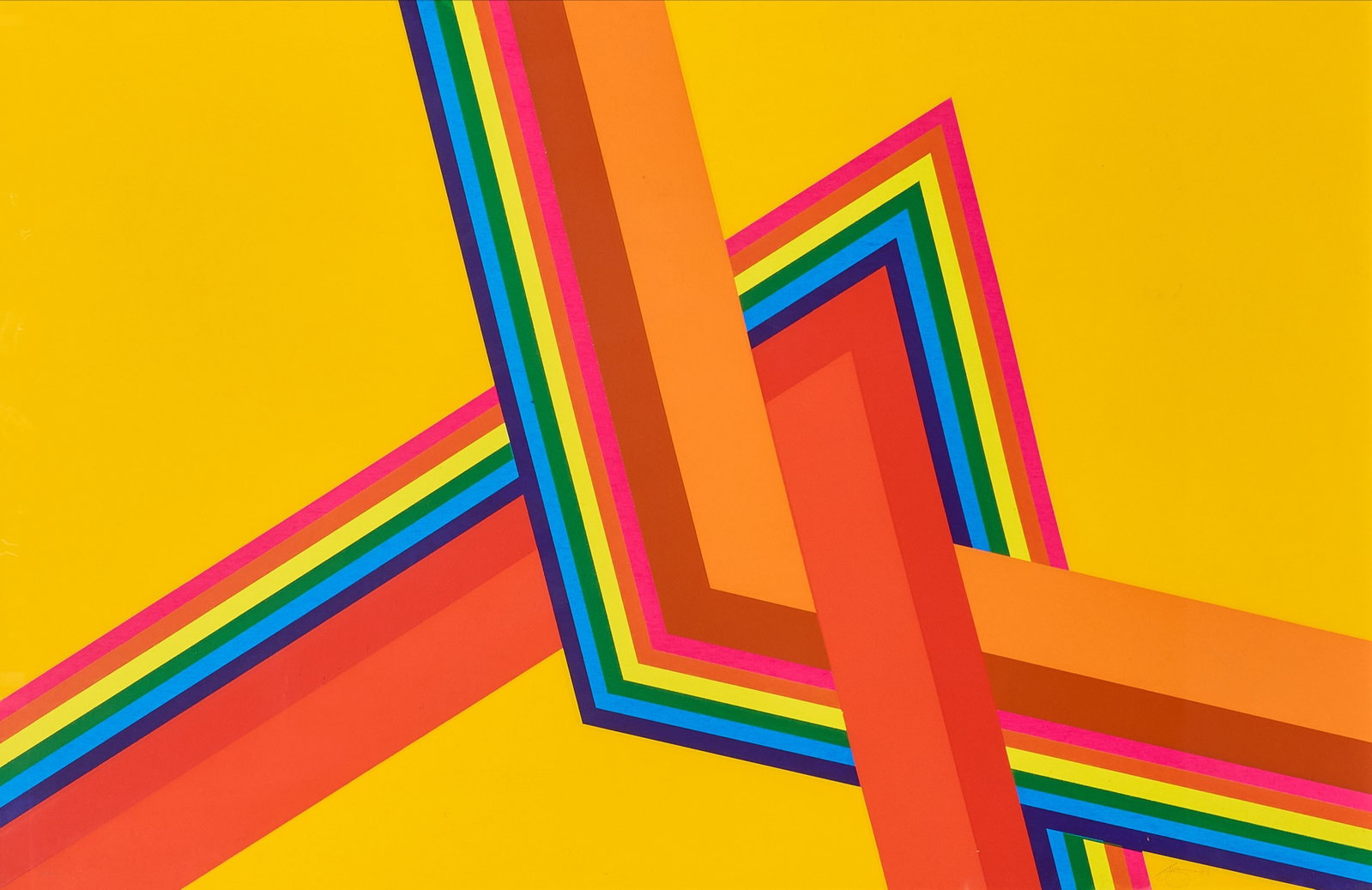 Richard Rogers, Op Art Serigraph: Richard Harrell Rogers (Texas, 1941-2012), op art composition, artist-pulled serigraph, signed and dated lower right, 1974, numbered lower left in pencil, 2/20 sight: 25.5 x 26.5 in., frame: