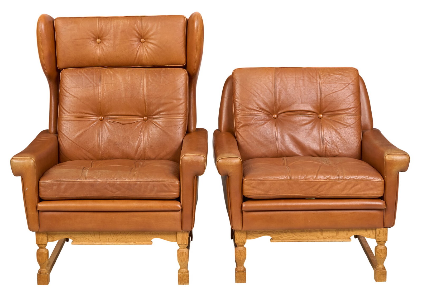 Pair of Danish Mid-Century Leather Lounge Chairs (1 of 3)
