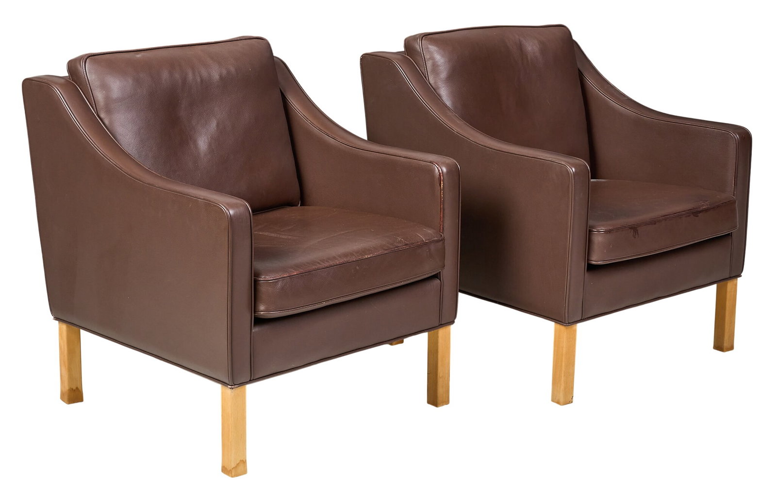 Borge Mogensen, Pair of Leather Lounge Chairs (1 of 4)