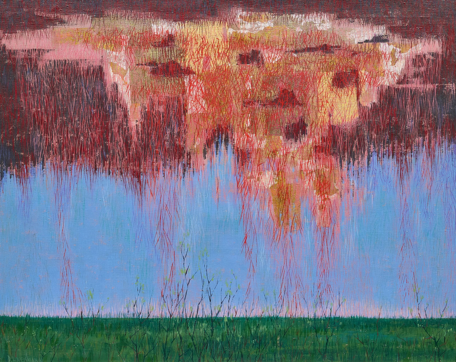 Donald Weismann, Abstract Landscape: Donald Leroy Weismann (Texas / Wisconsin, 1914-2007), abstract surrealist landscape, oil on canvas, signed lower left sight: 24 x 30 in., frame: 29.5 x 35.5 in. Provenance: Property from a