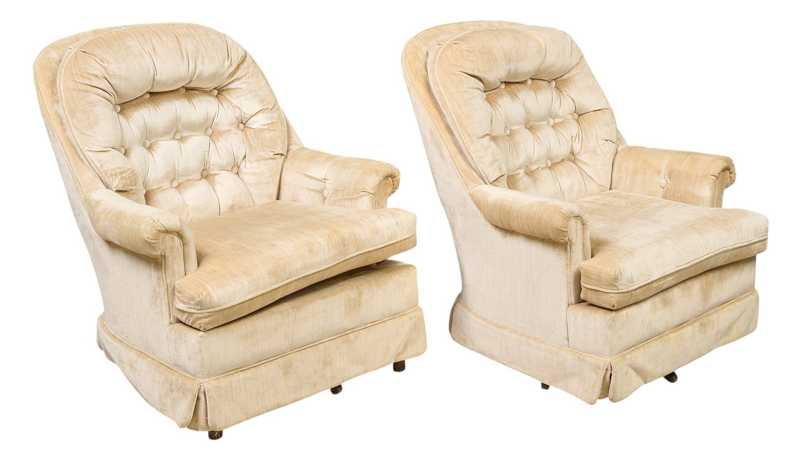 Pair of Button-Tufted Swivel Chairs (1 of 5)