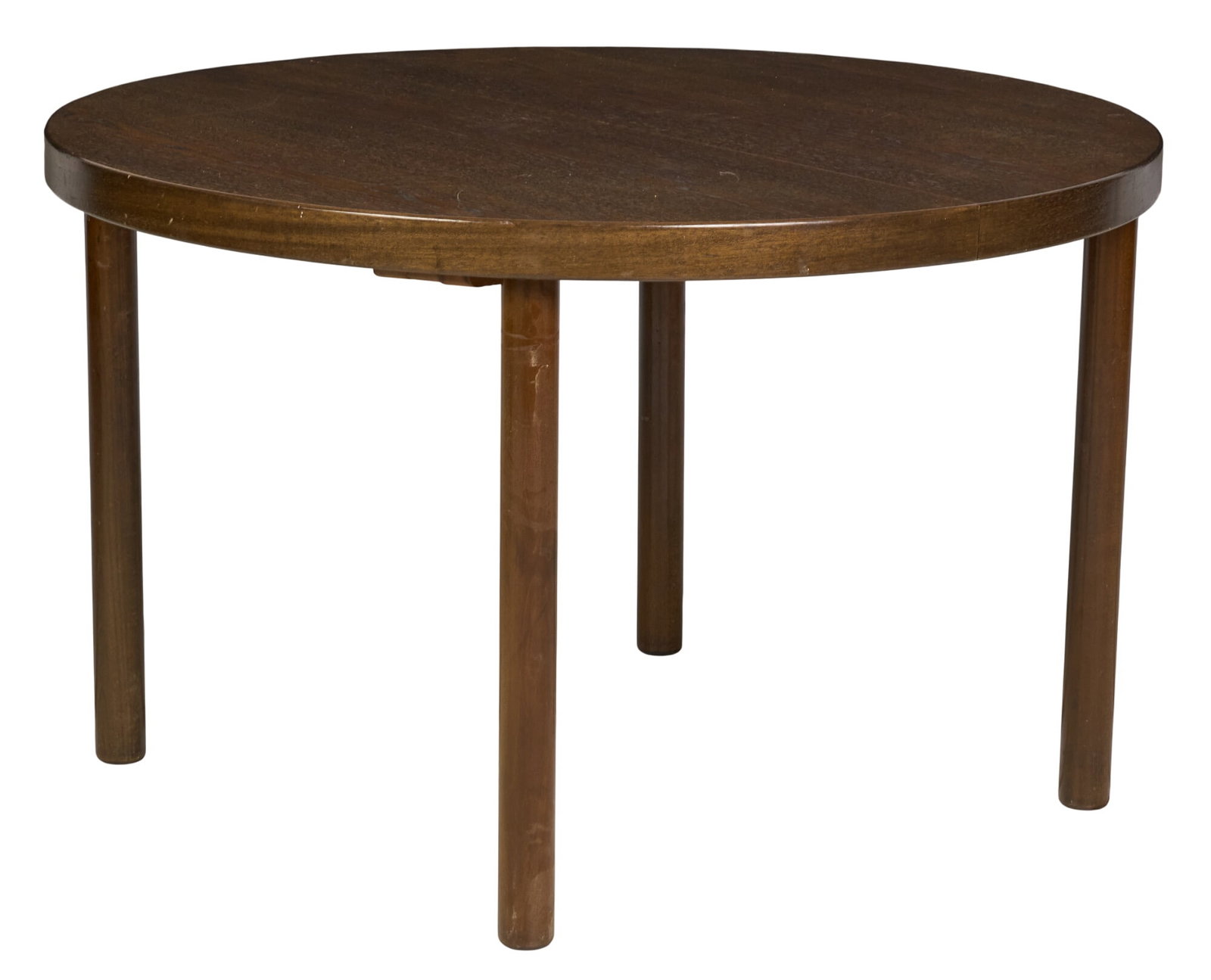 Danish Mid-Century Dinette Table: Danish mid-century extending dinette table with two leaves height 28.5 in. x width 45.4 in. x depth 45.5 in. 