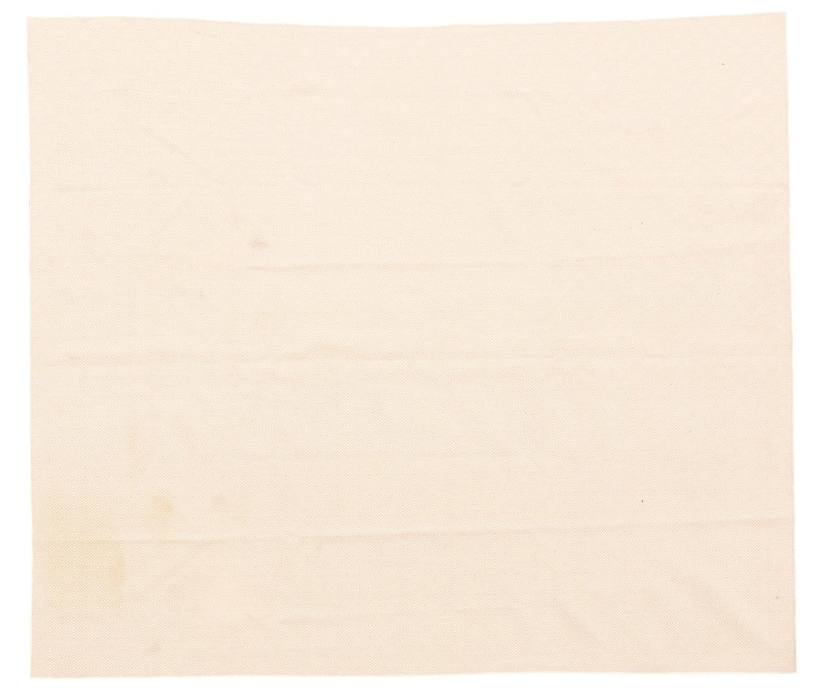 Cream Area Rug, 12 ft. 9 in. x 11 ft.: Cream colored area rug, with geometric design 12 ft. 9 in. x 11 ft. Provenance: Property from a home in San Antonio, Texas